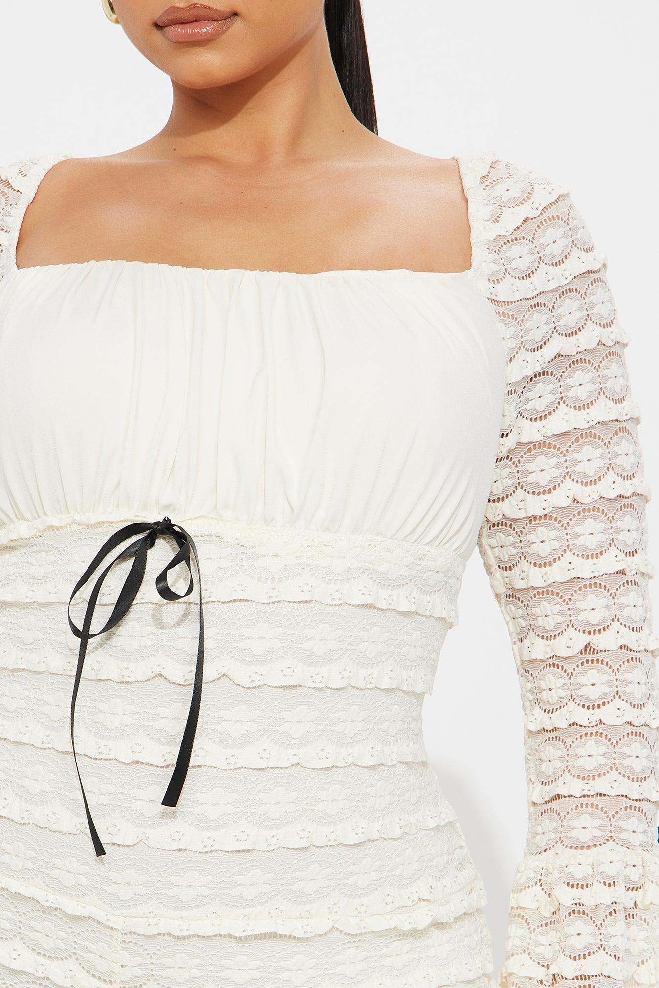 Espresso Lace Jumpsuit - Ivory Product Image