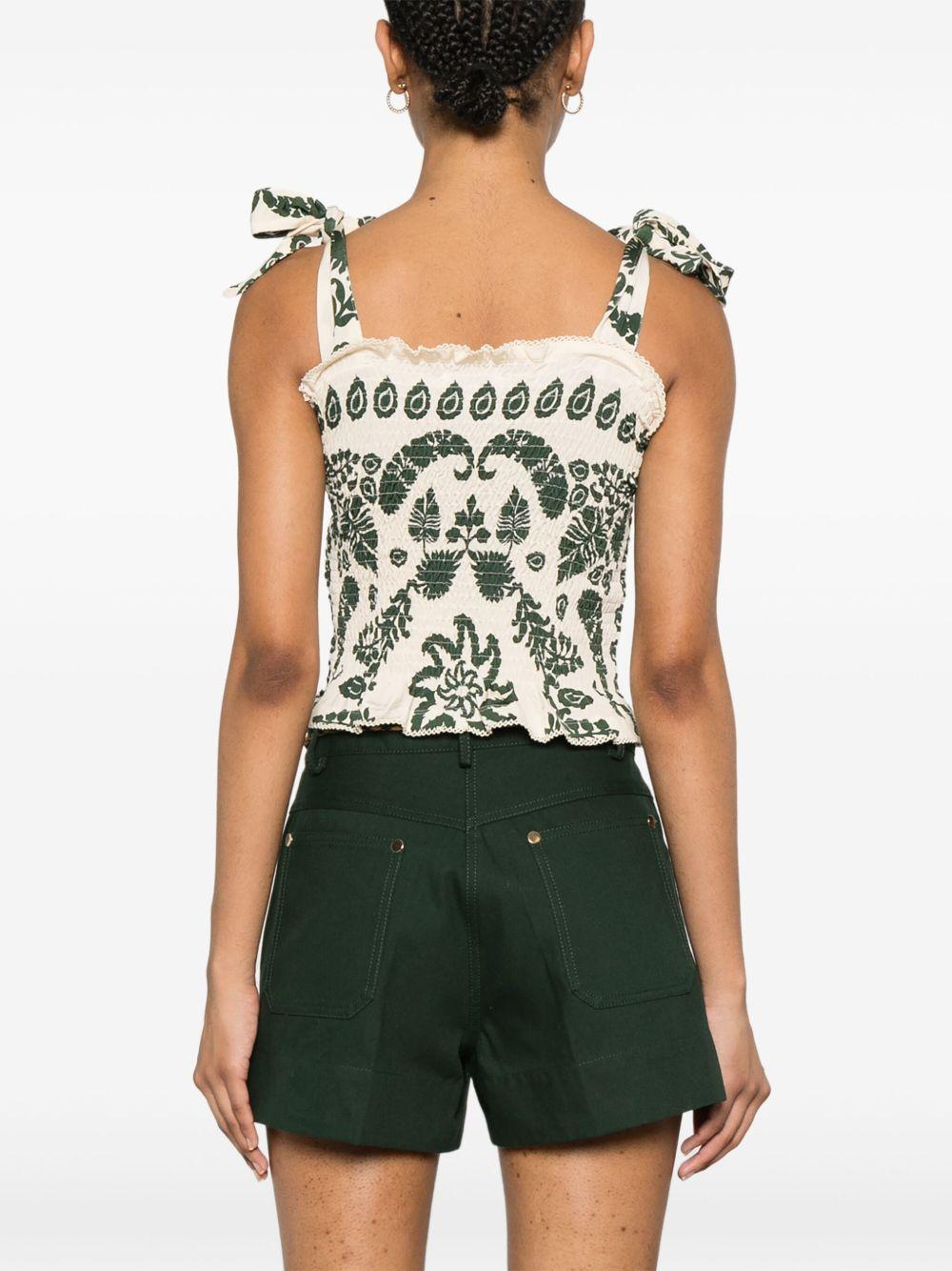 floral-print smocked top Product Image