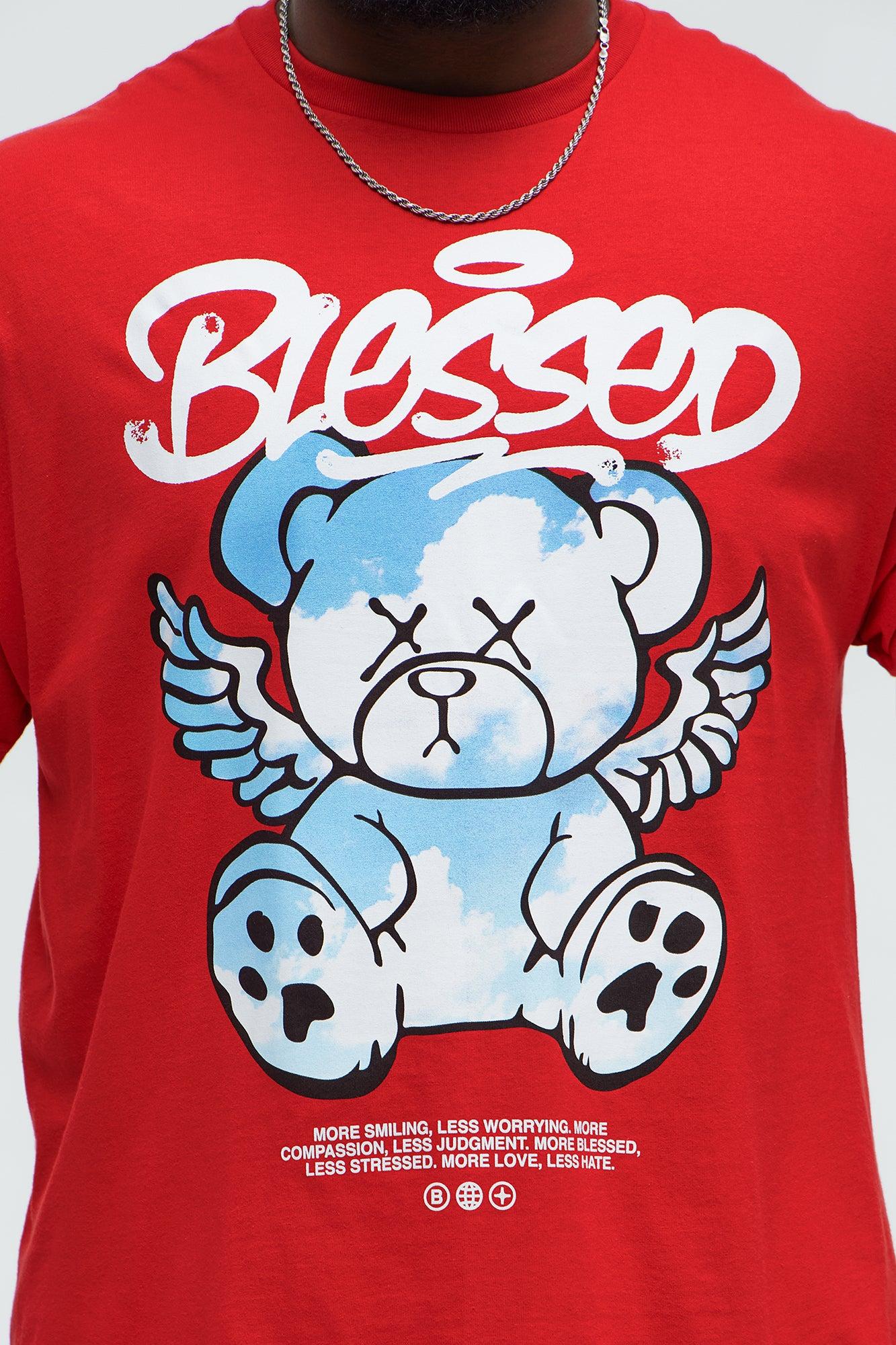 Blessed Bear Short Sleeve Crew Neck T shirt - Red Product Image