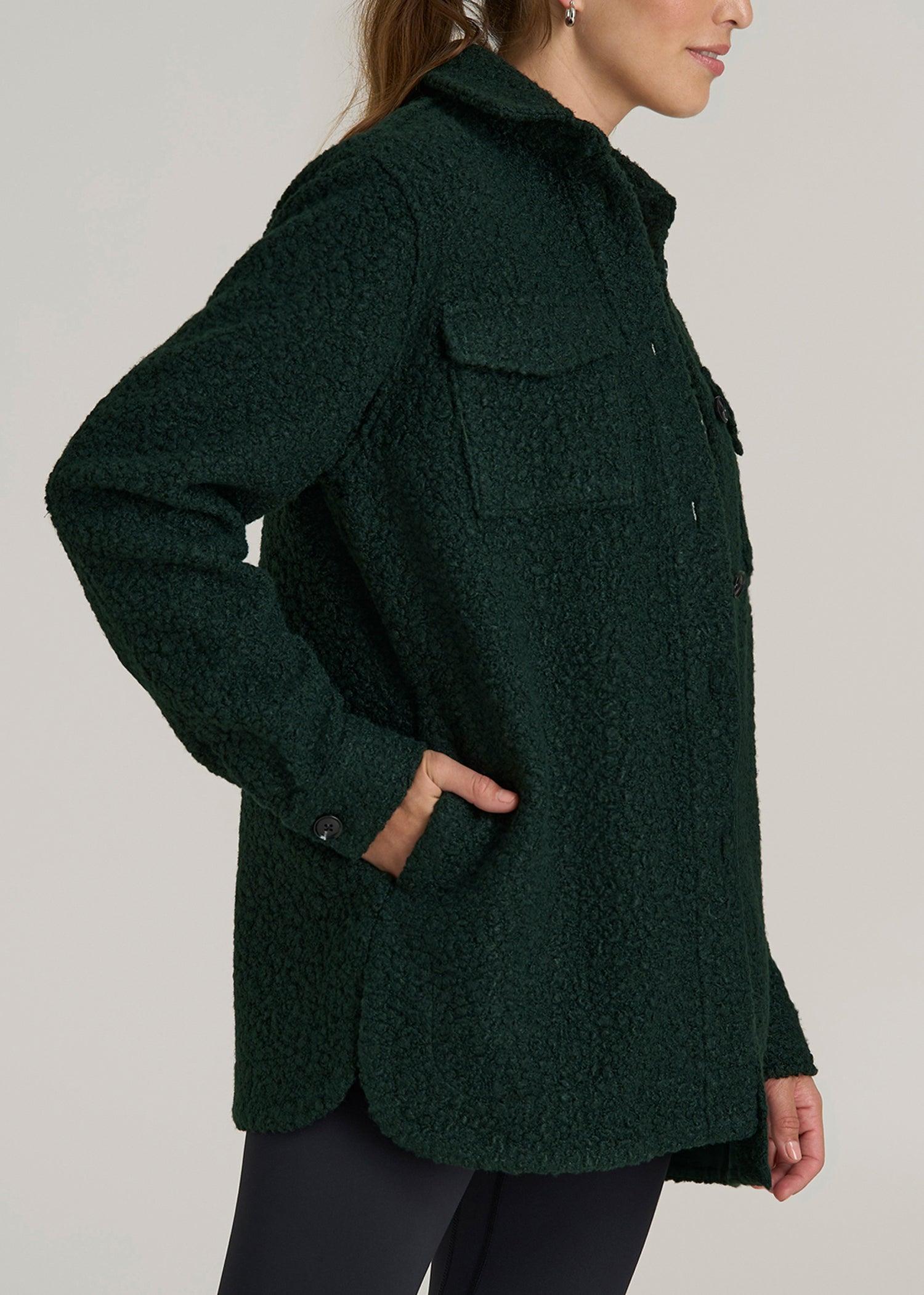 Relaxed Boucle Shacket for Tall Women in Pine Grove Female Product Image