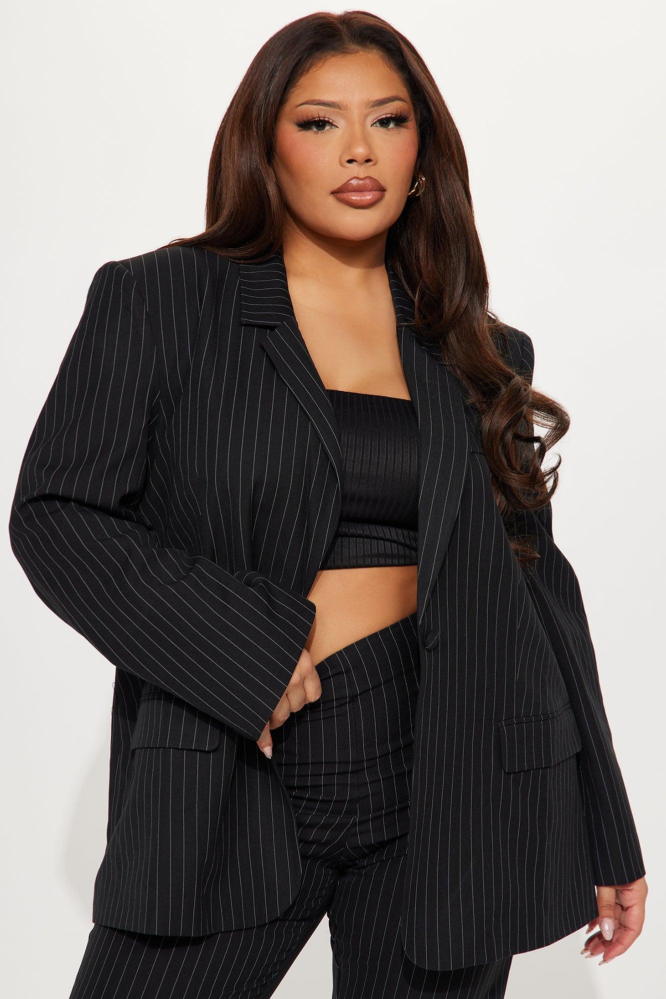 Case Closed Blazer Capri Set - Black Product Image