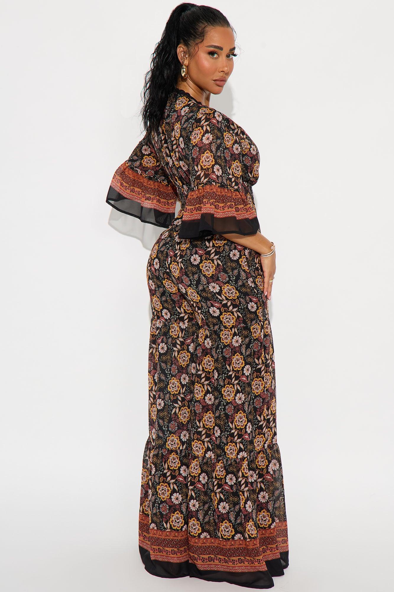 Vivid Vibes Chiffon Jumpsuit - Black/combo Female Product Image