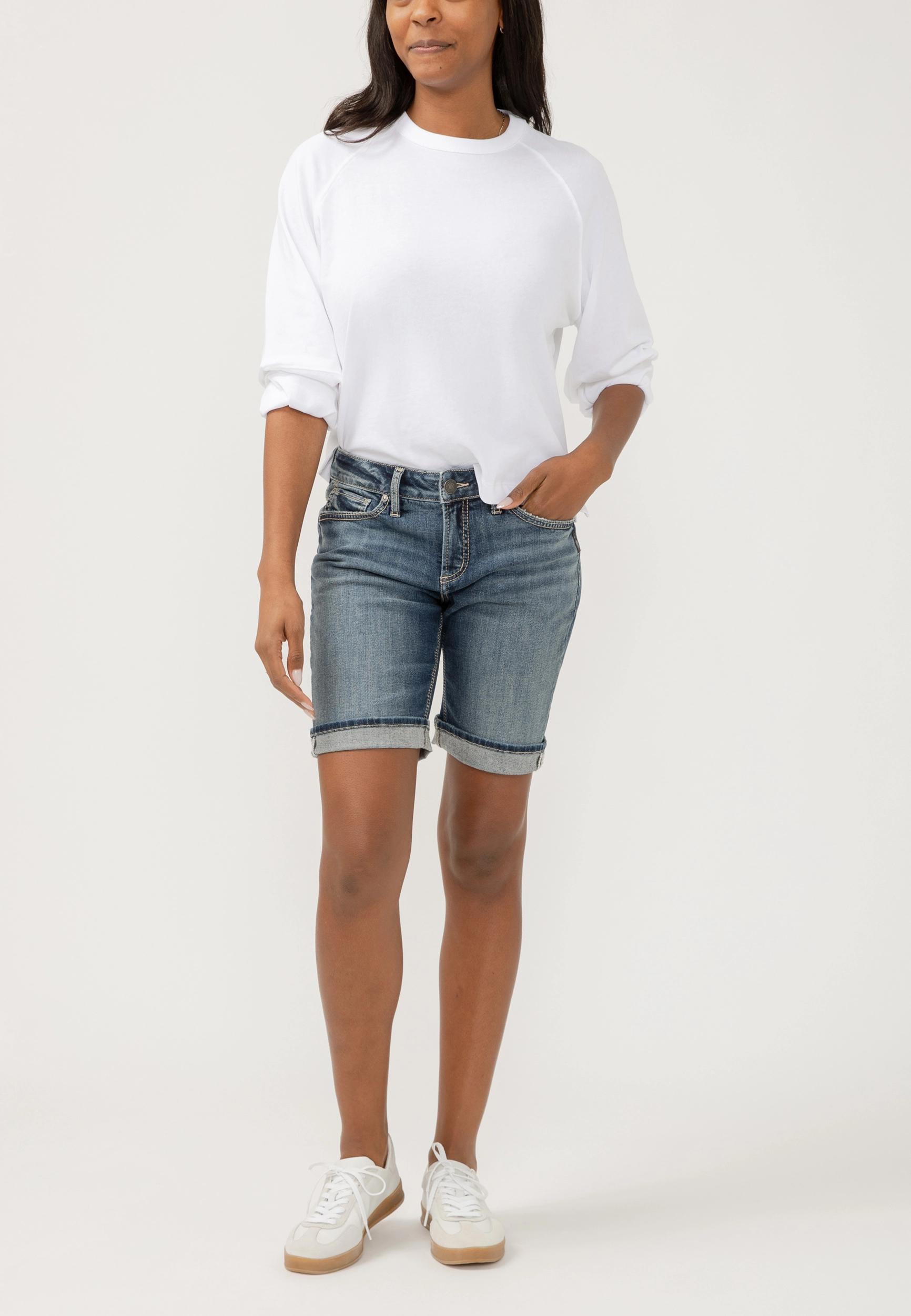 Silver Jeans Co.® Suki Curvy Mid Rise Americana 10in Bermuda Short Product Image