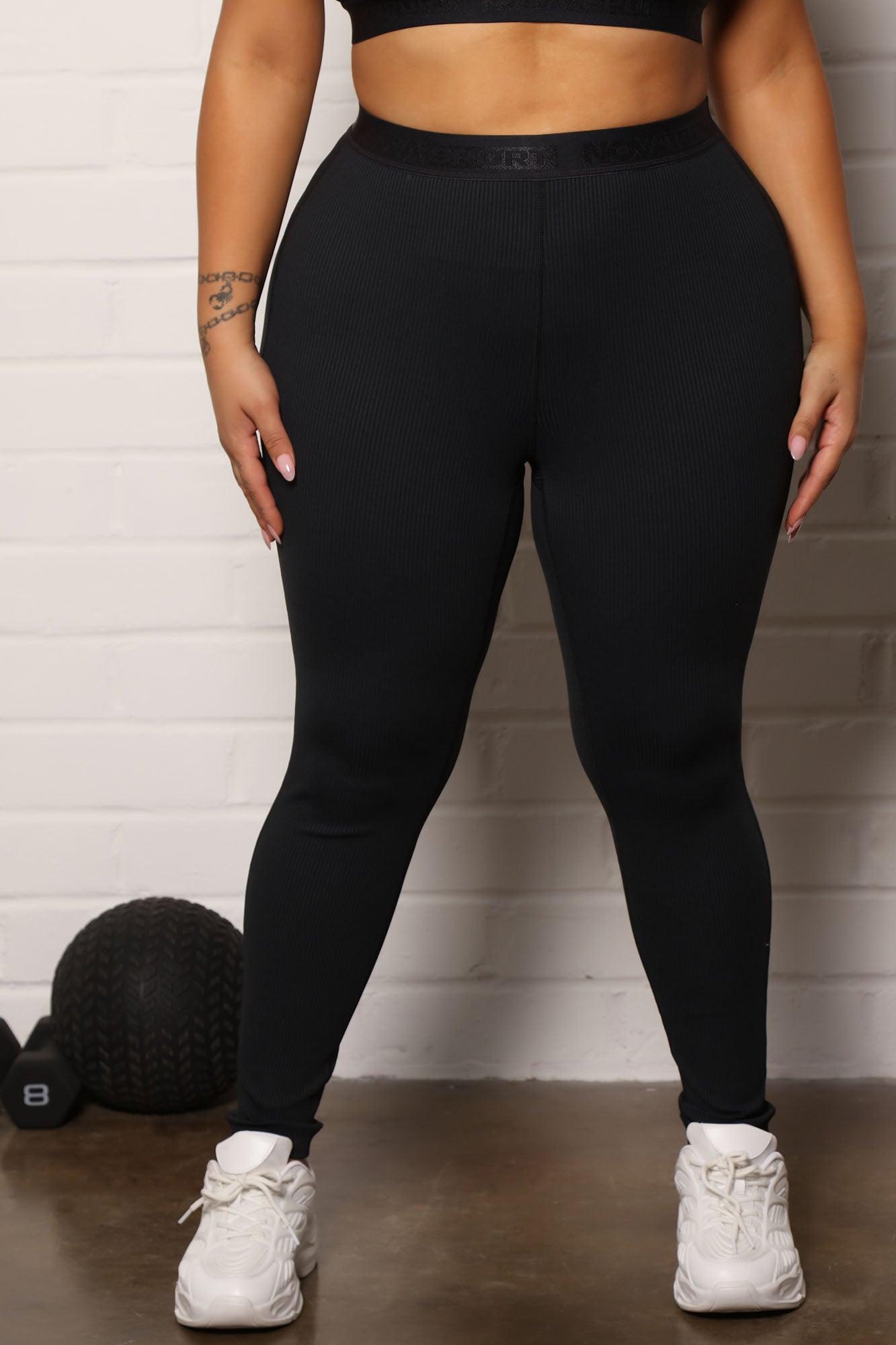 Never Forget Ribbed Active Legging - Black Product Image