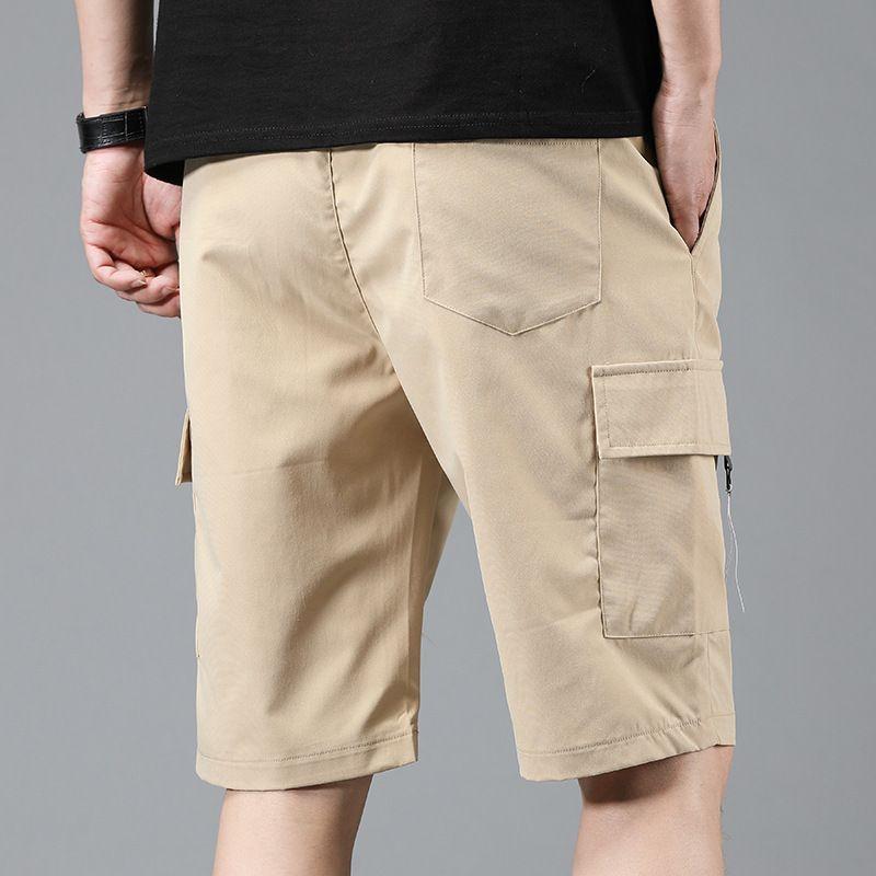 Lettering Strap Drawstring Cargo Shorts Product Image