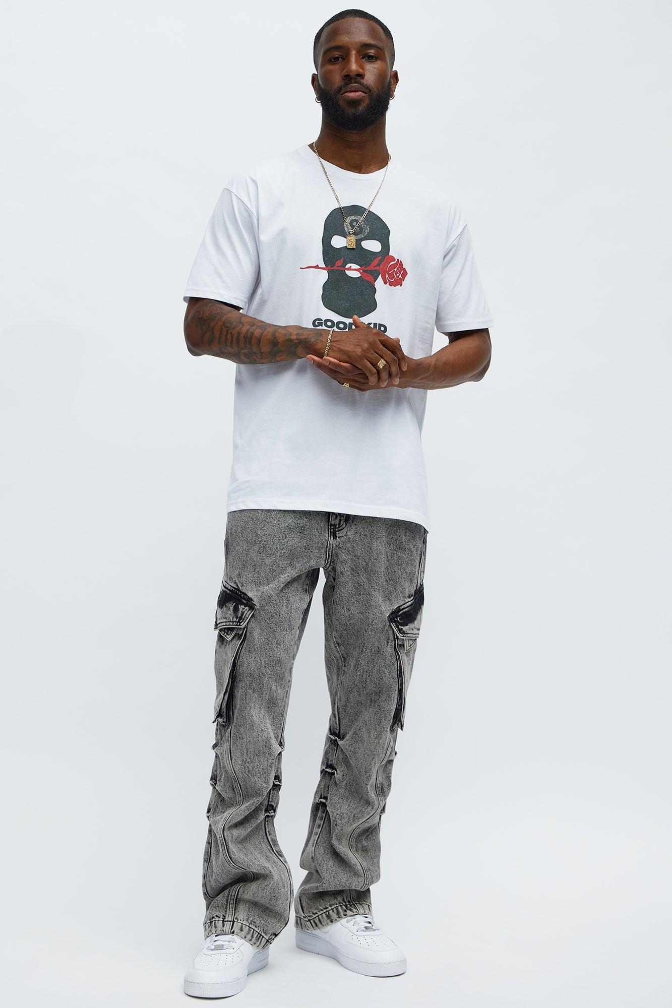 Stacked Slim Flare Street Edge Cargo Jeans - Black Wash Product Image