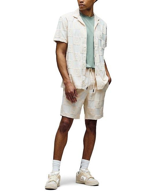 Psycho Bunny Kelvin Jacquard Terry Cloth Short Sleeve Woven Camp Shirt Product Image