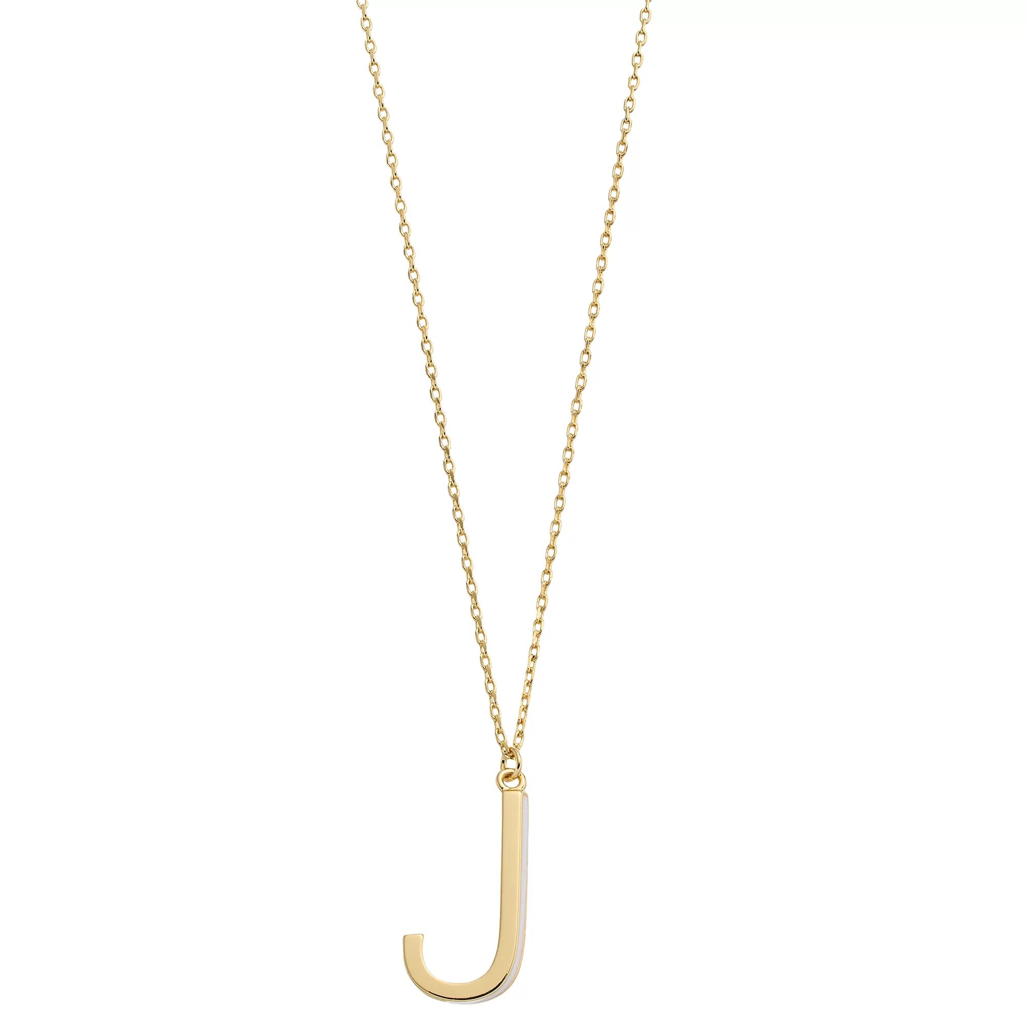 City Luxe Gold Tone Initial Charm Pendant Necklace, Women's, Size: 18", Gold Tone J Product Image