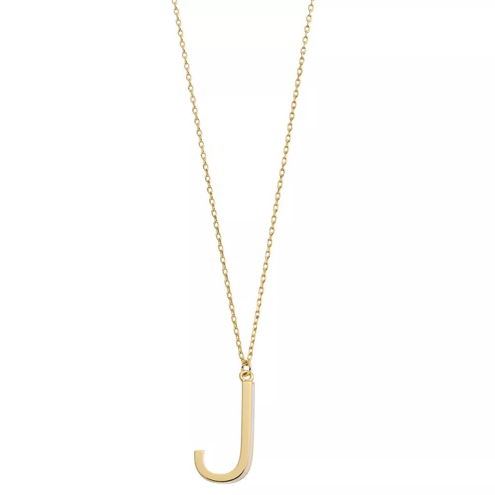 City Luxe Gold Tone Initial Charm Pendant Necklace, Women's, Size: 18", Gold Tone J Product Image
