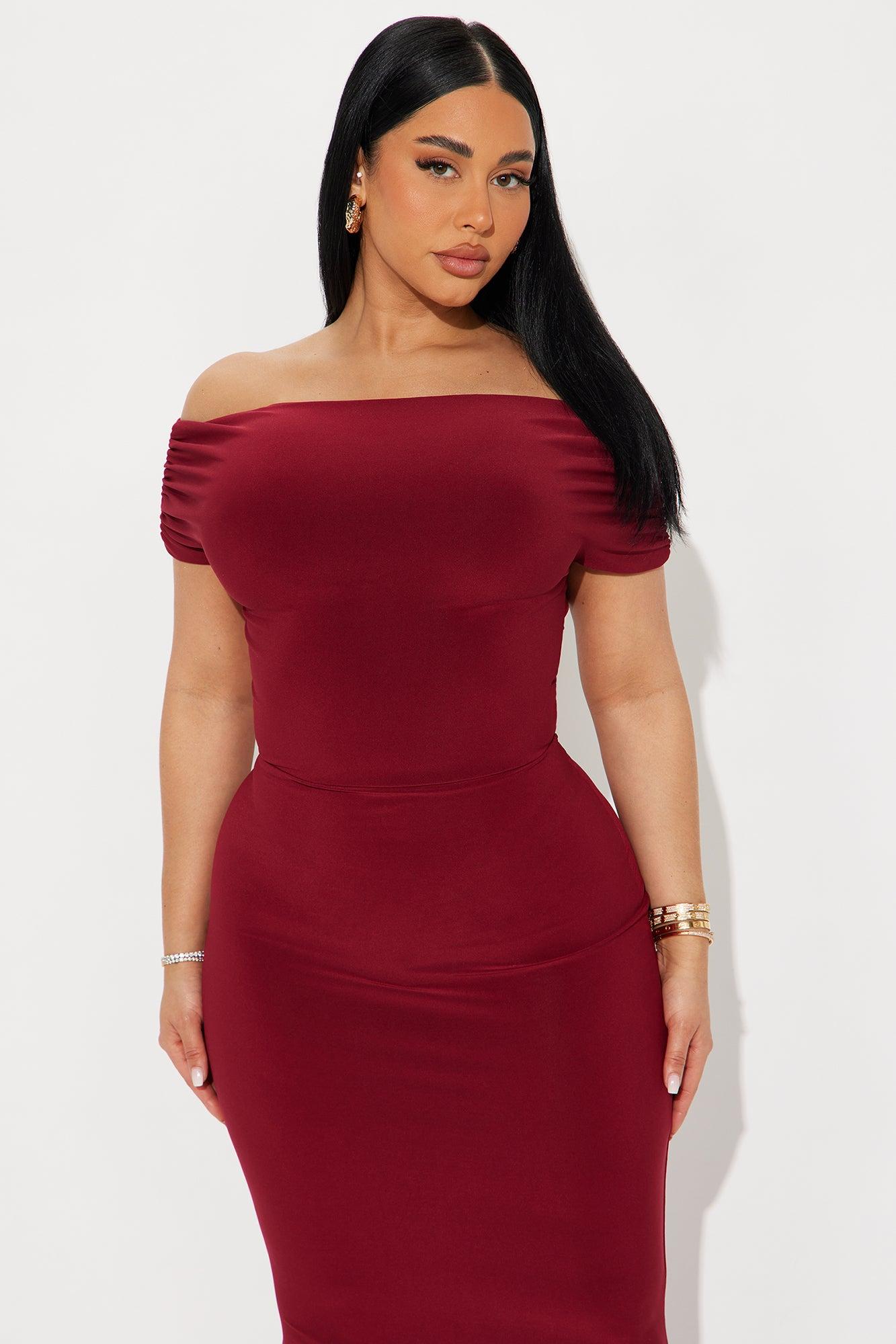 Can't Resist You Maxi Dress - Burgundy Product Image
