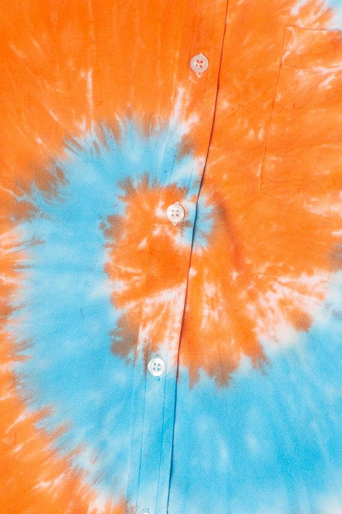 Rayon Tie Dye Button Up Shirt Product Image