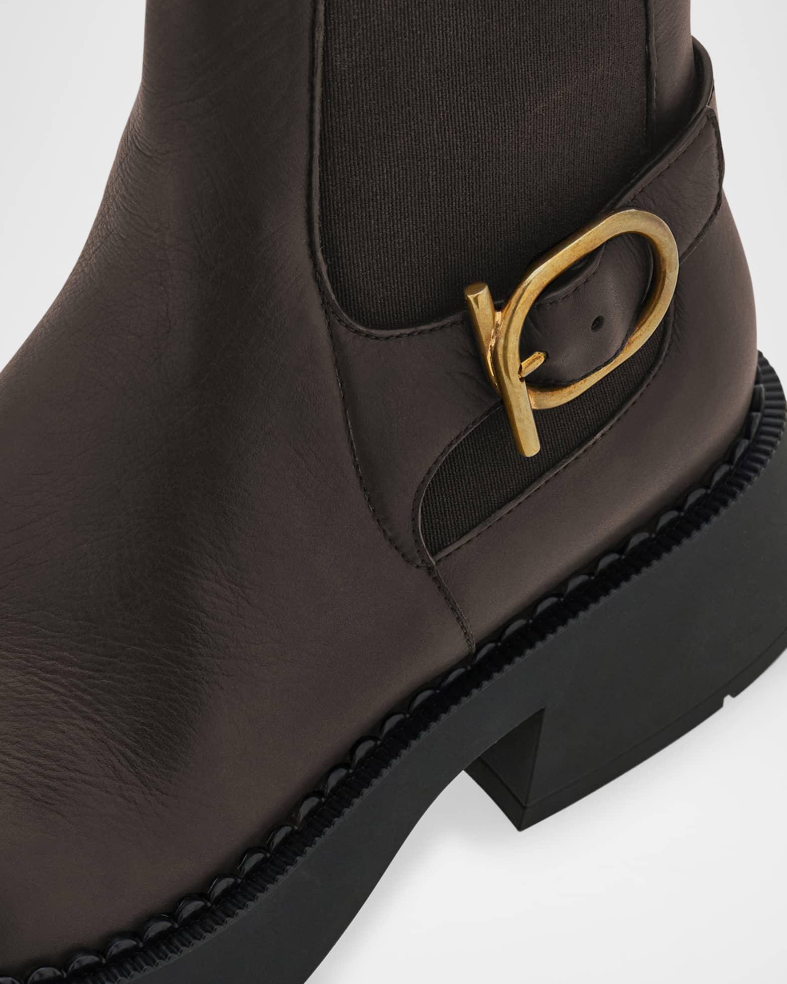 Tie Leather Ankle Booties Product Image