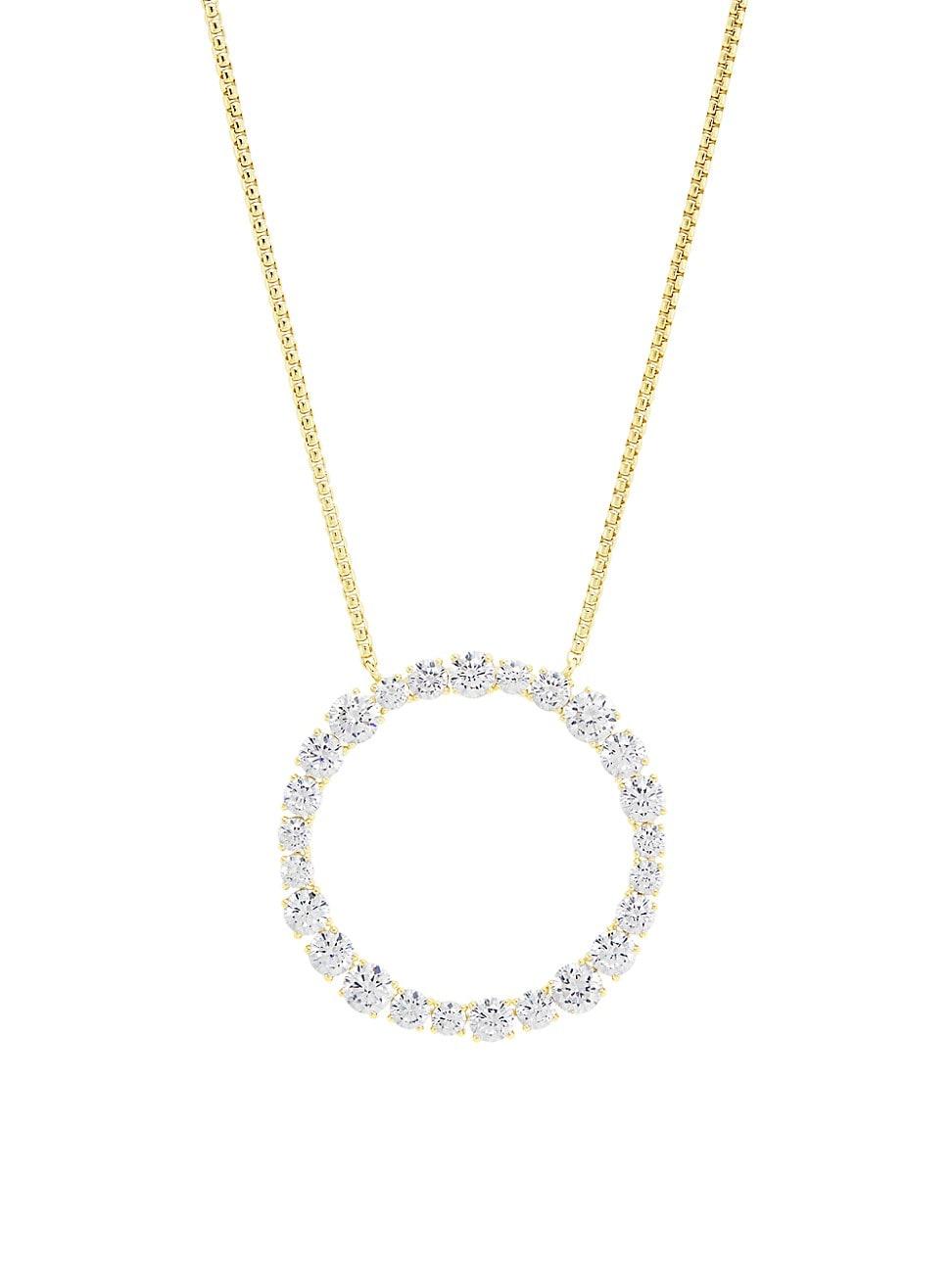Womens Bubbly 18K-Gold-Plated & Cubic Zirconia Circle Pendant Necklace Product Image