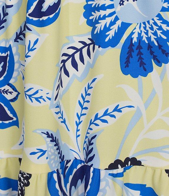 Jude Connally Portia Knit Jude Cloth Blooming Botanics Print V-Neck Tiered Dress Product Image