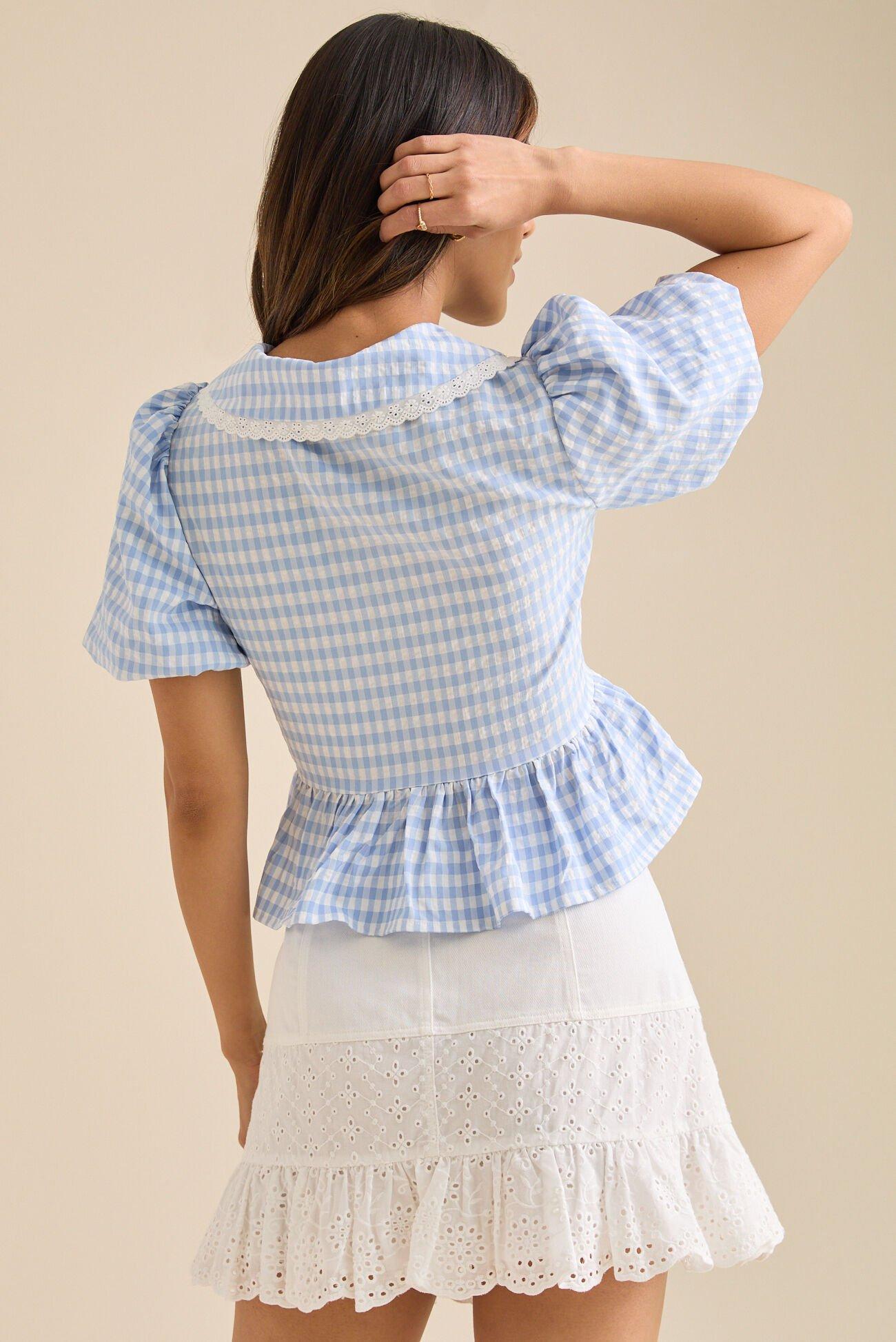 Annie Gingham Tie Front Top Product Image