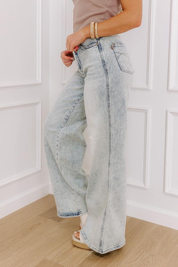 JUDY BLUE Vera High Waist Wide Leg Acid Wash Jean Product Image