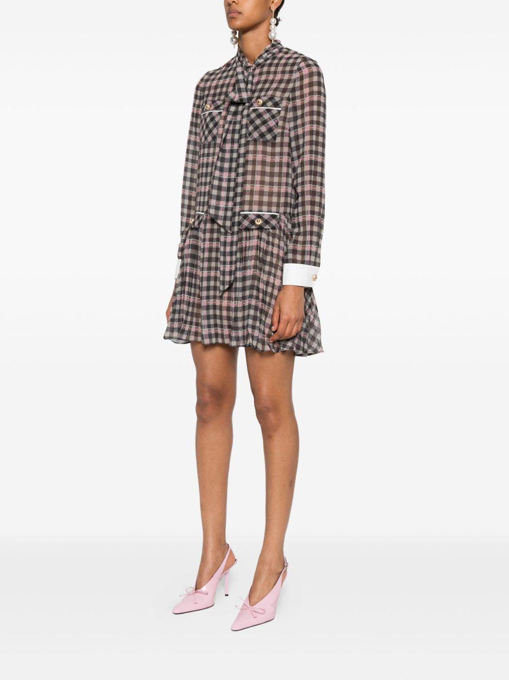 pleated checked dress Product Image
