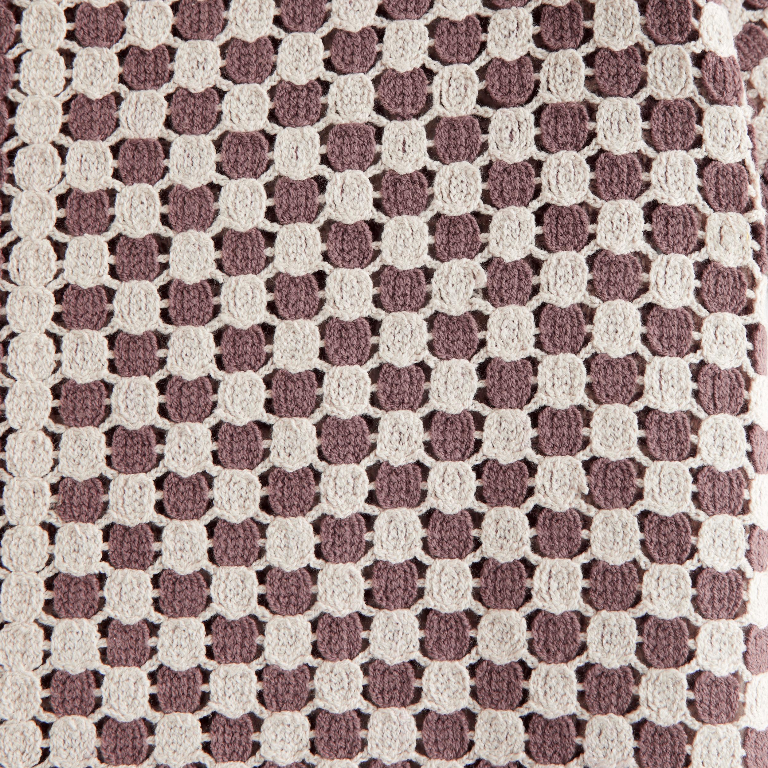 Crochet-Style Border Stripe Button-Through Sweater Polo Product Image