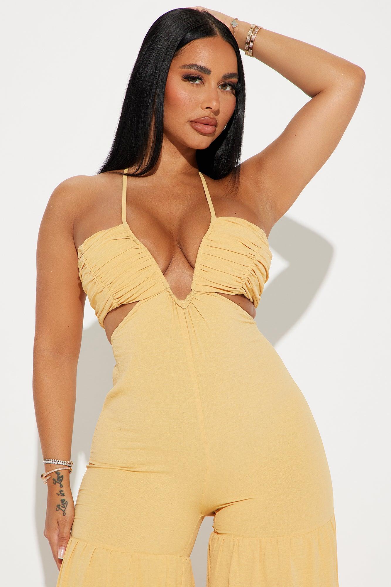 Sunny Sky Jumpsuit - Mustard Product Image