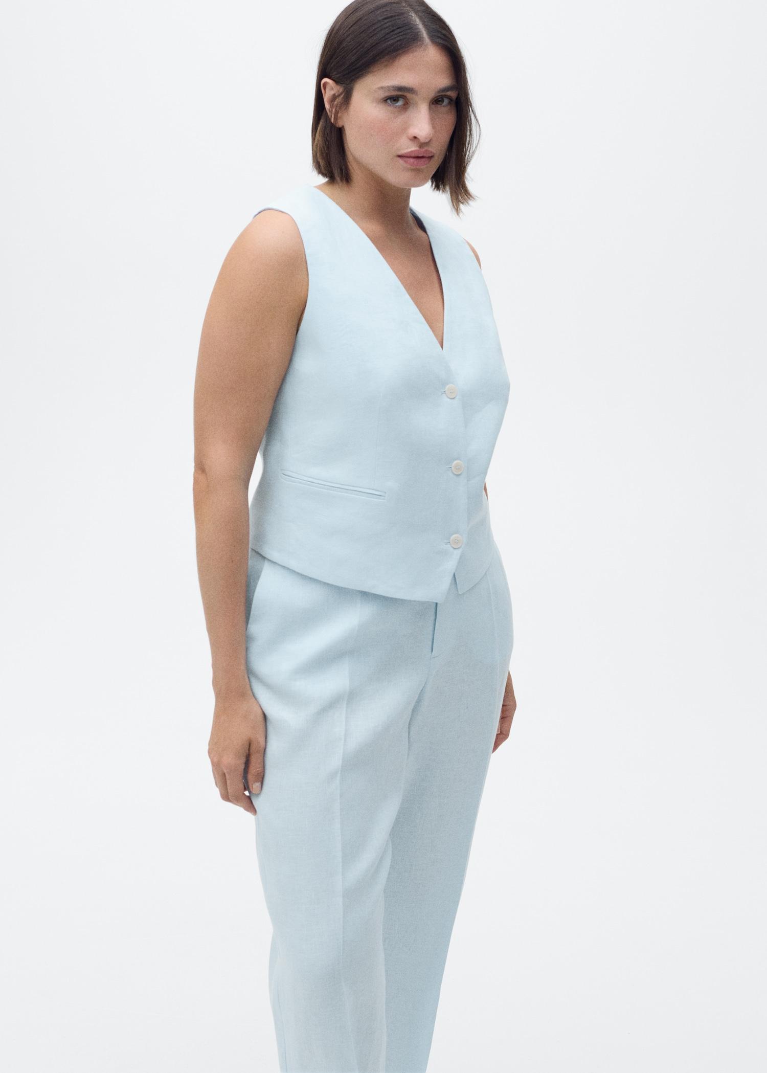 Linen suit trousers - Women | MANGO USA Product Image