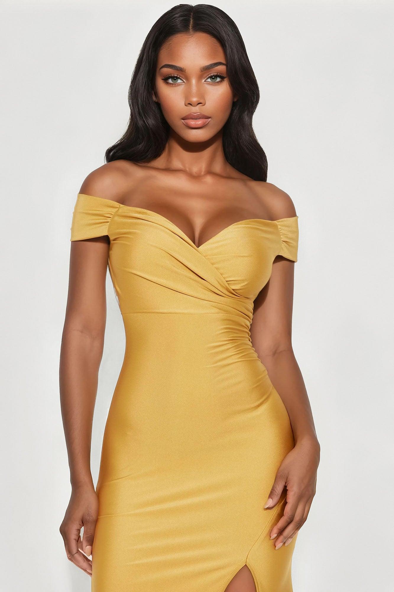 Romantic Nights Maxi Dress - Gold Product Image