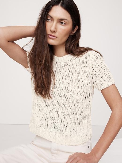 Shrunken Short-Sleeve Sweater Product Image