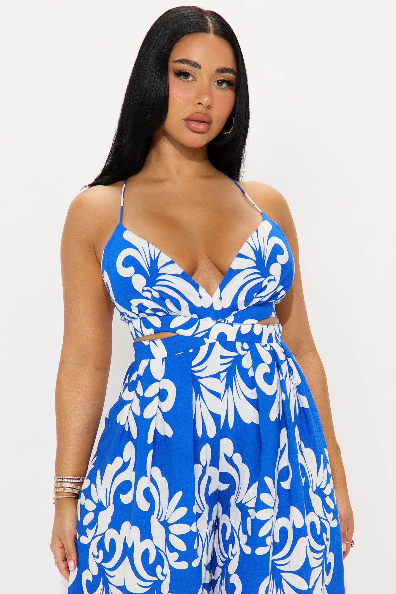 Meet Me In Santorini Jumpsuit - Blue/combo Product Image