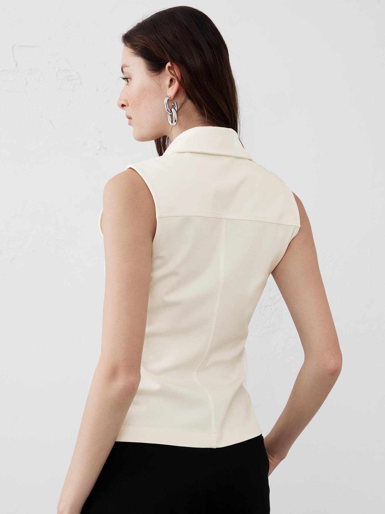Shirred-Waist Ponte Top Product Image