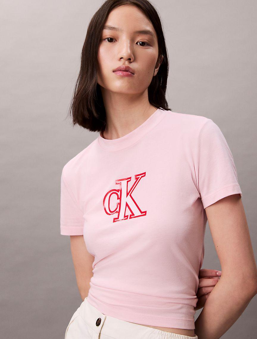 Slim Cotton Modal Monogram Logo Tee Product Image