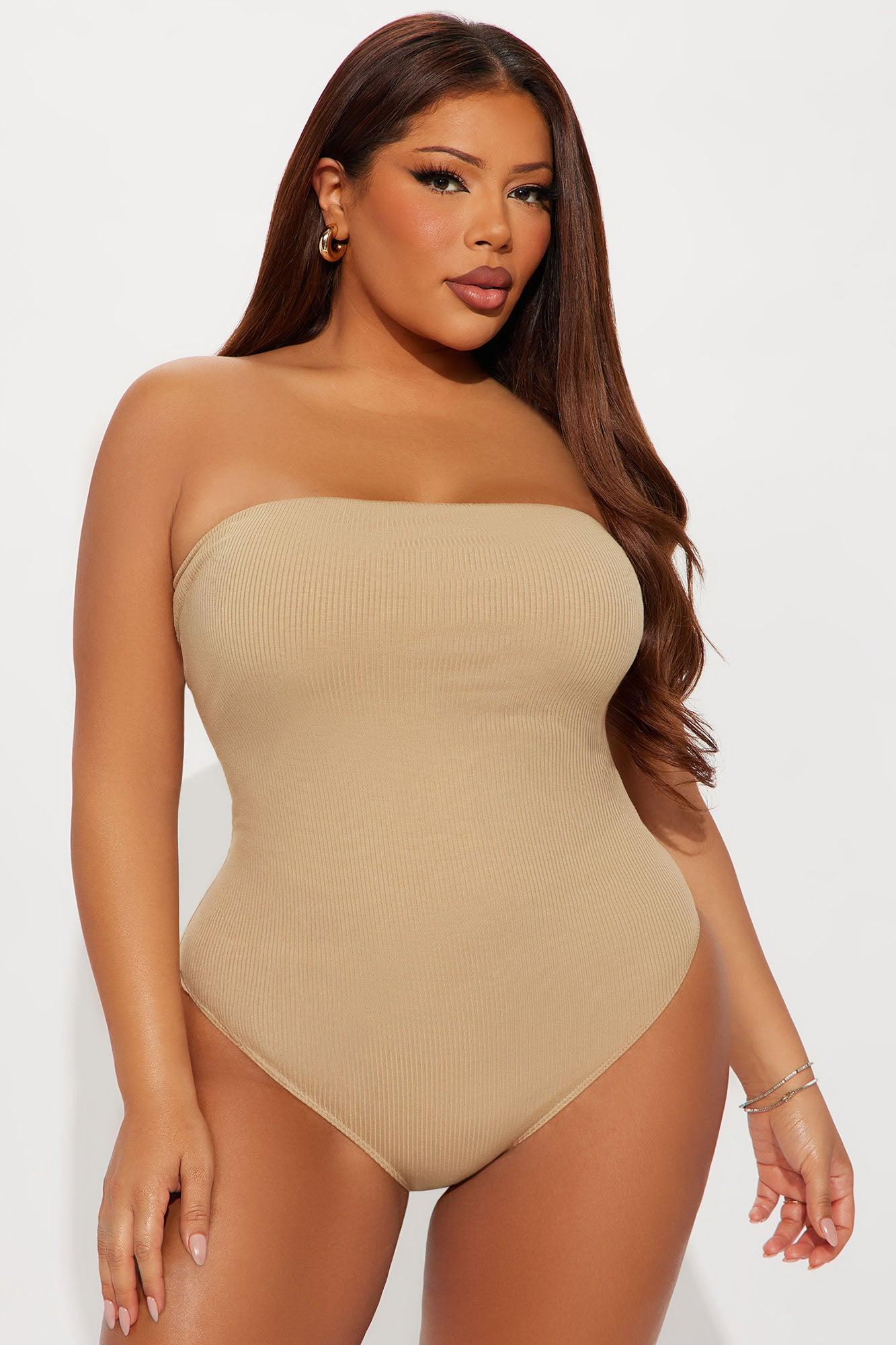 Demi Double Lined Tube Bodysuit - Nude Female Product Image