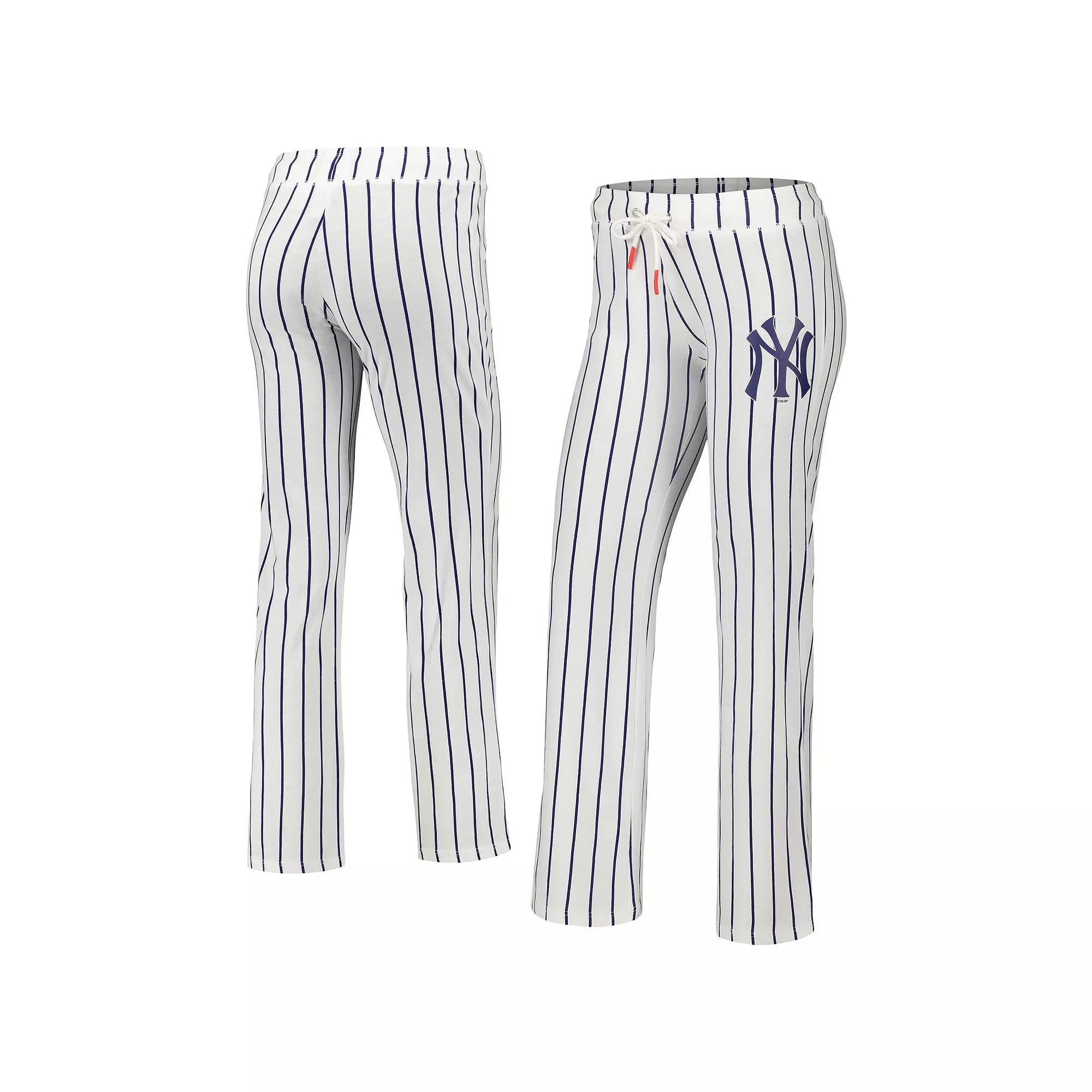 Women's Concepts Sport White New York Yankees Vigor Pinstripe Sleep Pant,  Product Image