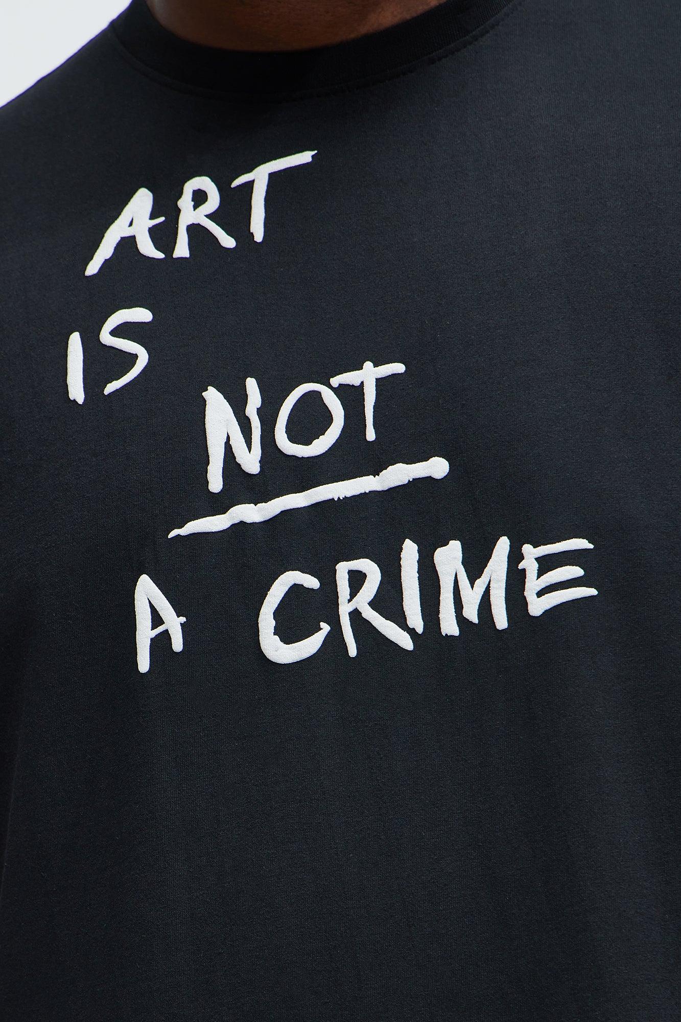 Art Is Not A Crime Short Sleeve Tee - Black Product Image
