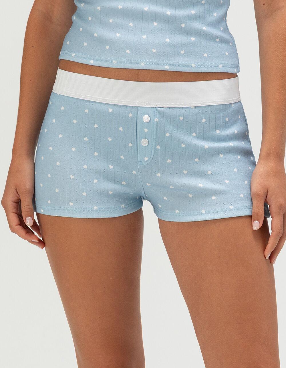 FULL TILT Print Button Womens Shorts - BLUE COMBO Product Image