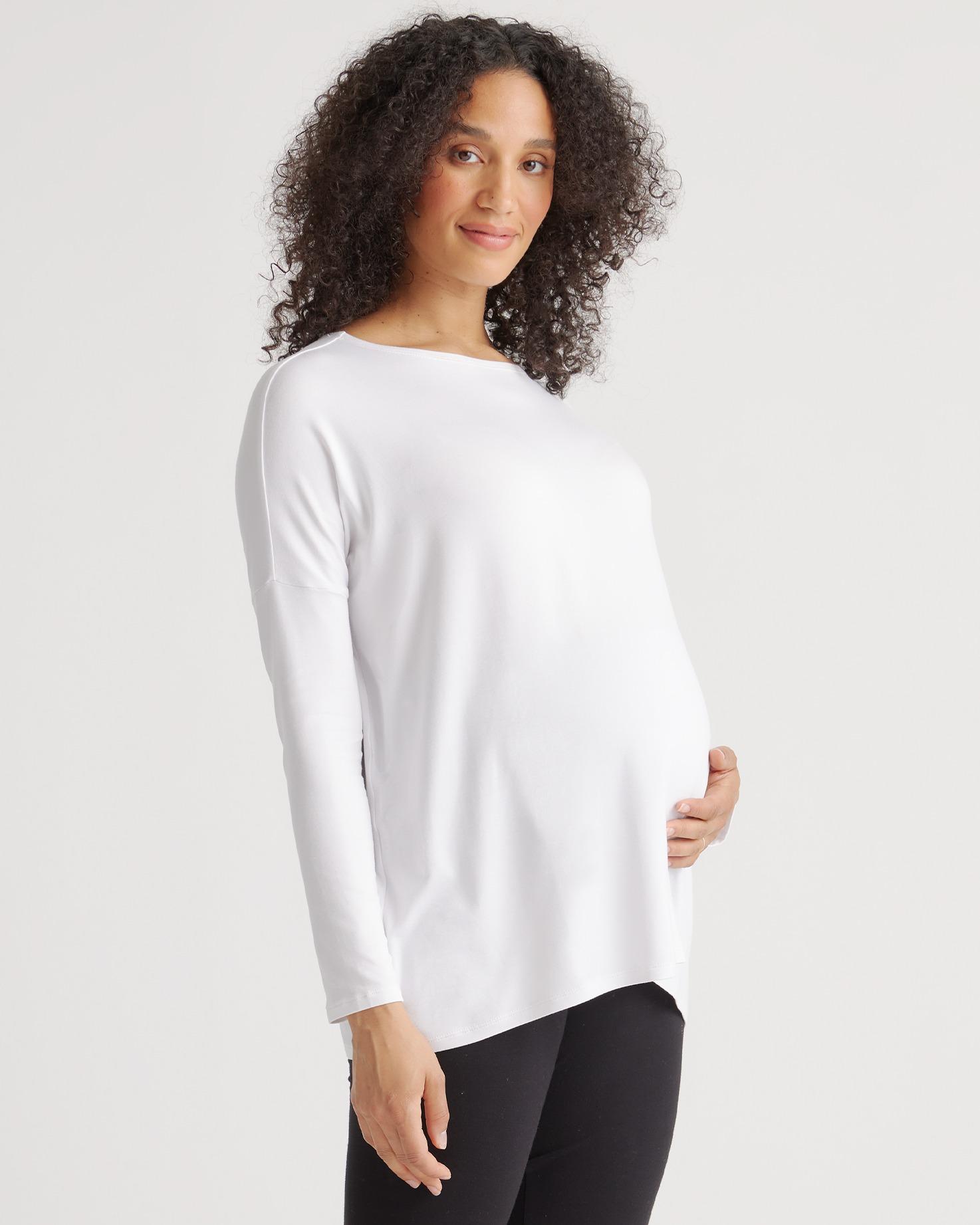 Quince | Women's Bamboo Jersey Maternity Long Sleeve T-Shirt Product Image