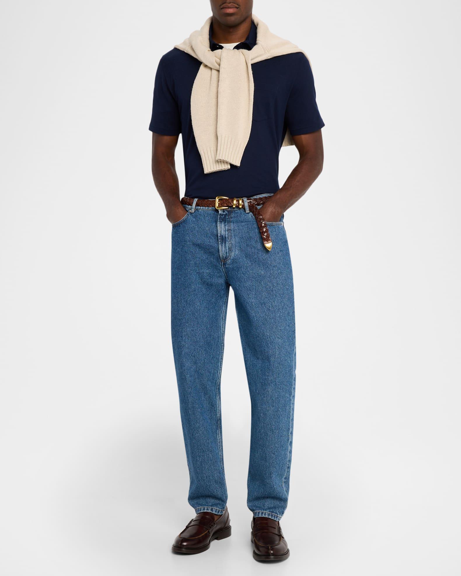 Men's Cotton and Cashmere Polo Shirt Product Image