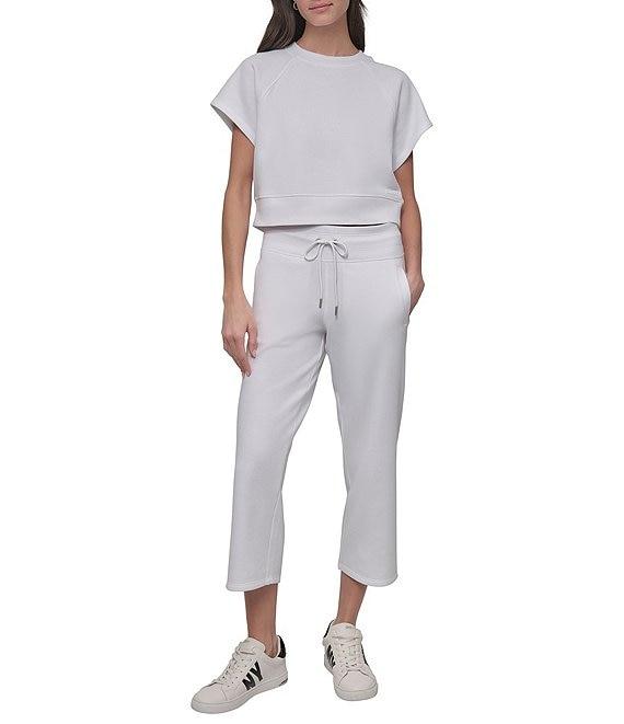 DKNY Sport By Donna Karan HD Logo Short Sleeve Cropped Pullover Product Image