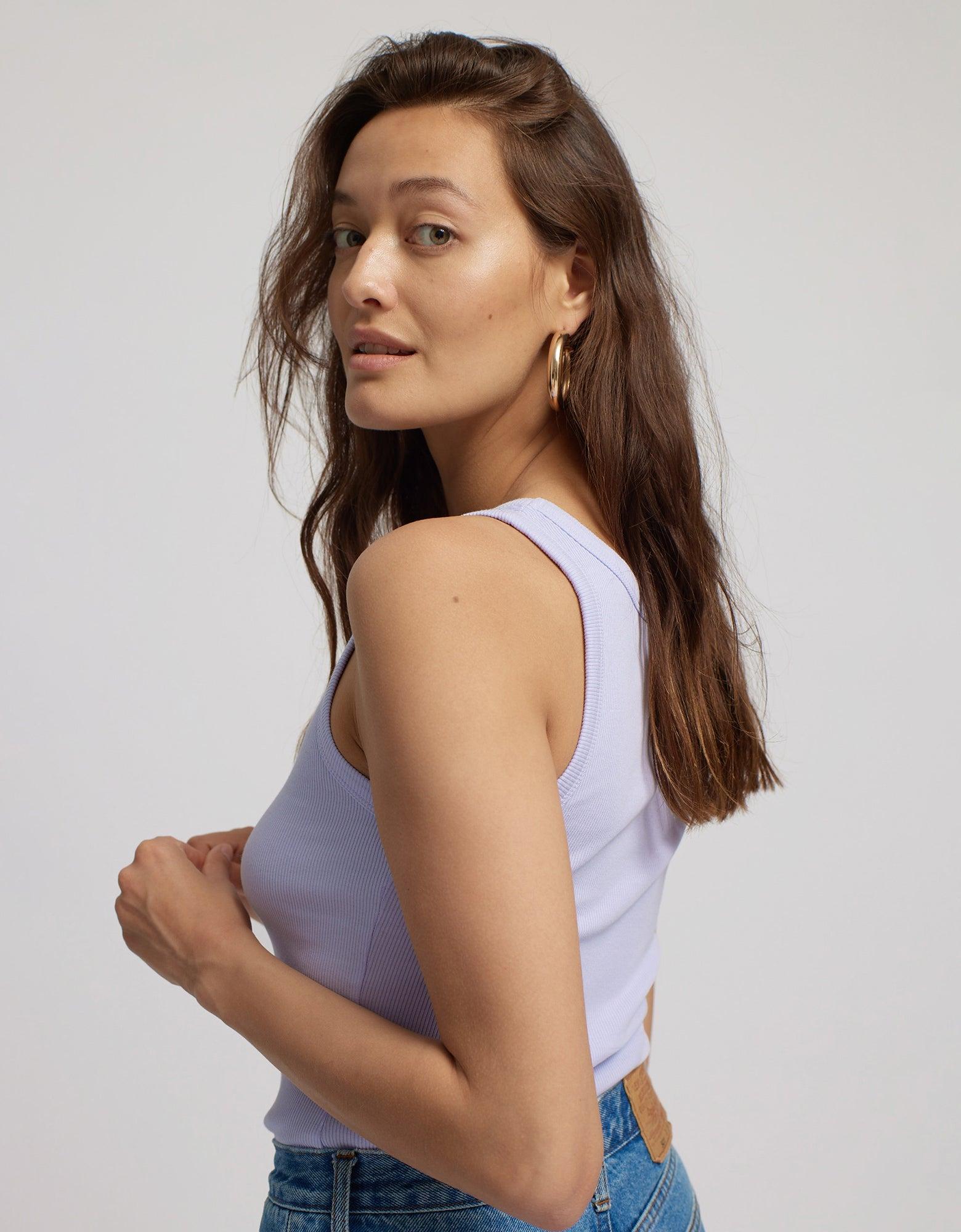 Women Organic Rib Tank Top - Cedar Brown Product Image