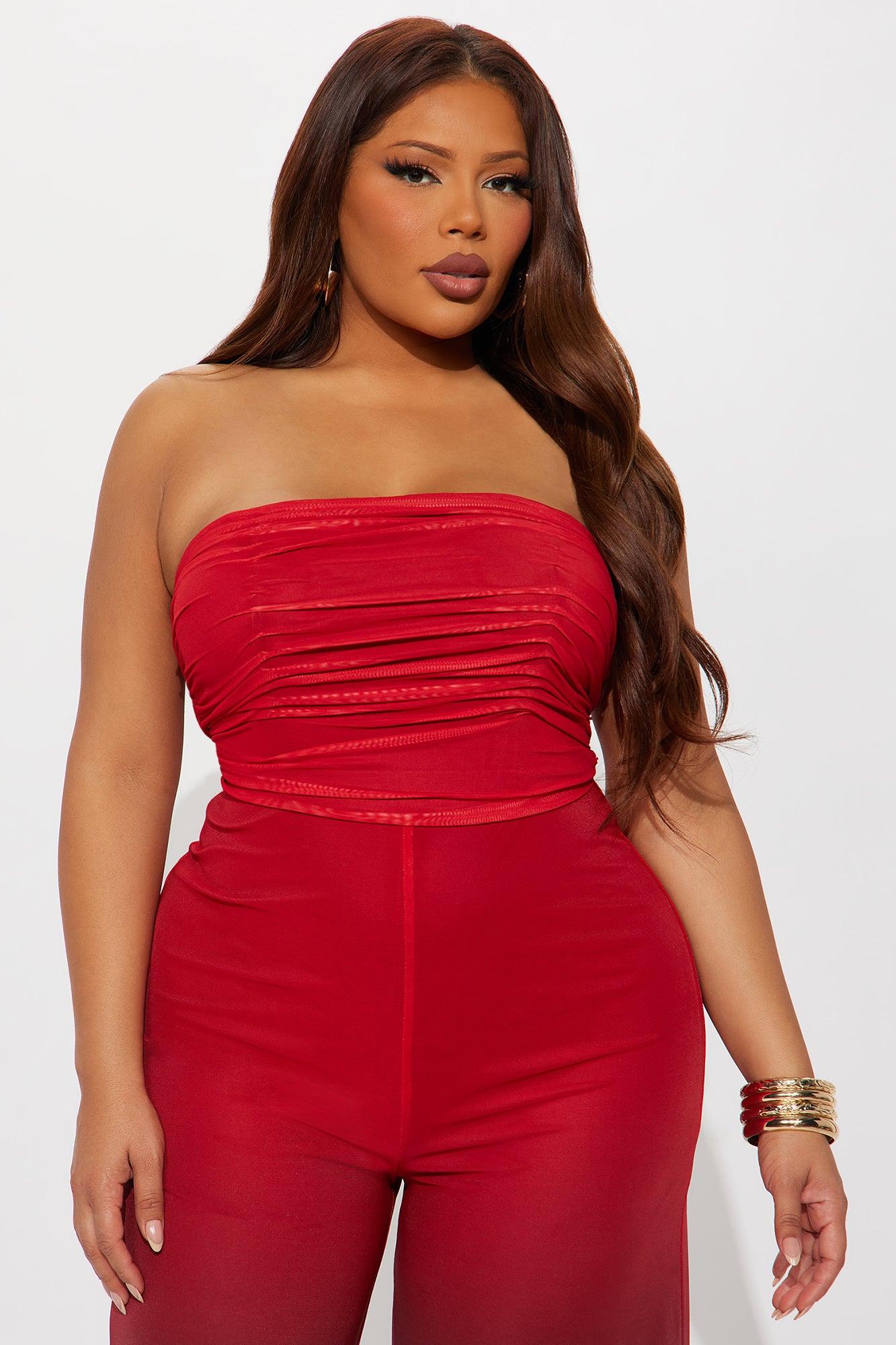 Sipping Mai Tais Mesh Jumpsuit - Red/combo Female Product Image