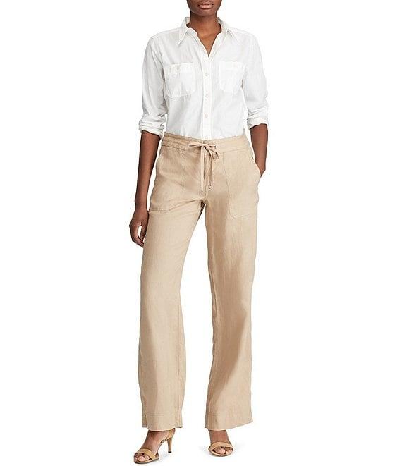 Lauren Ralph Lauren Wide Leg Linen Pants Product Image