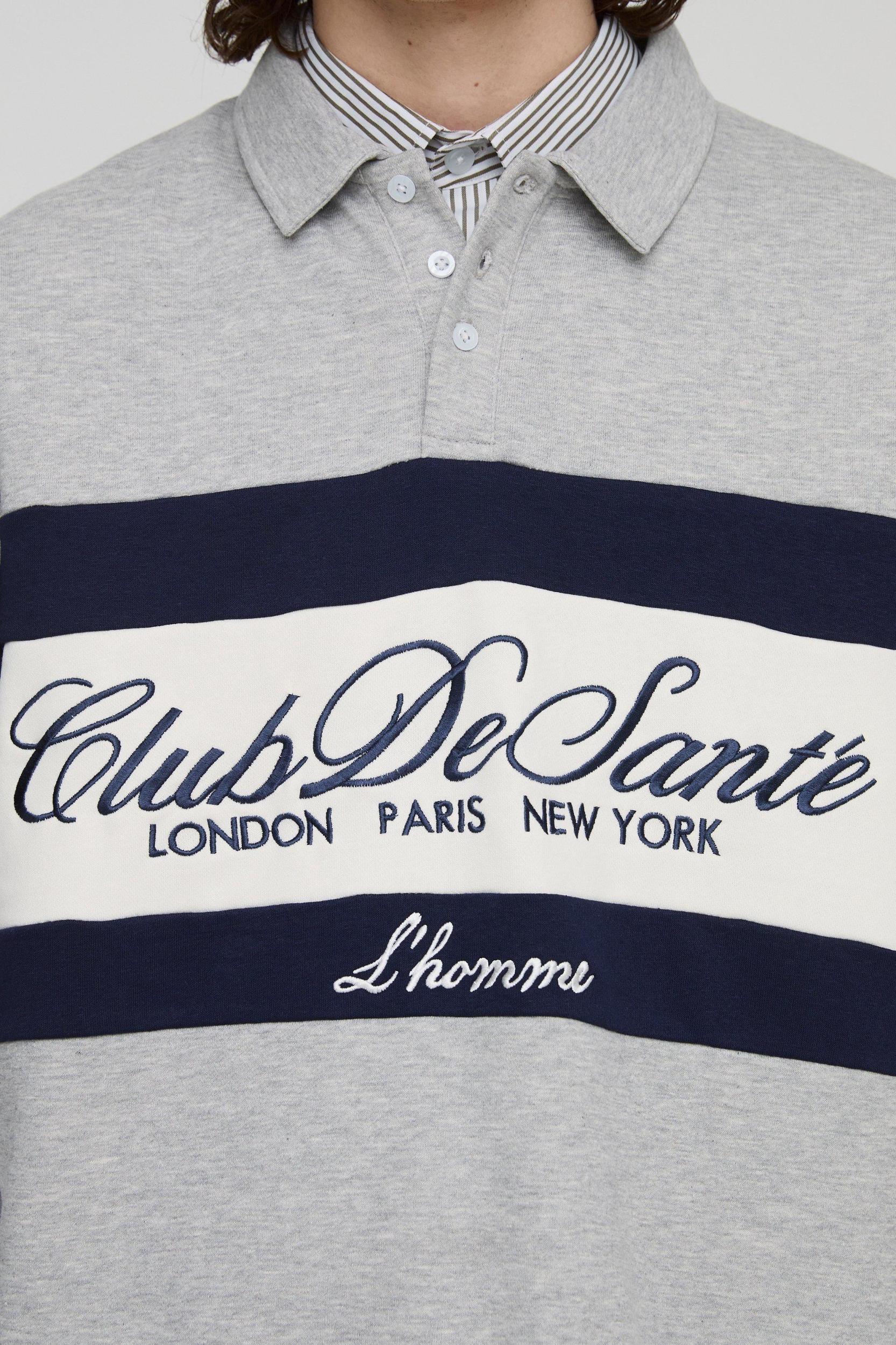 Tall Embroidered Oversized Varsity Rugby Polo | boohooMAN USA Product Image