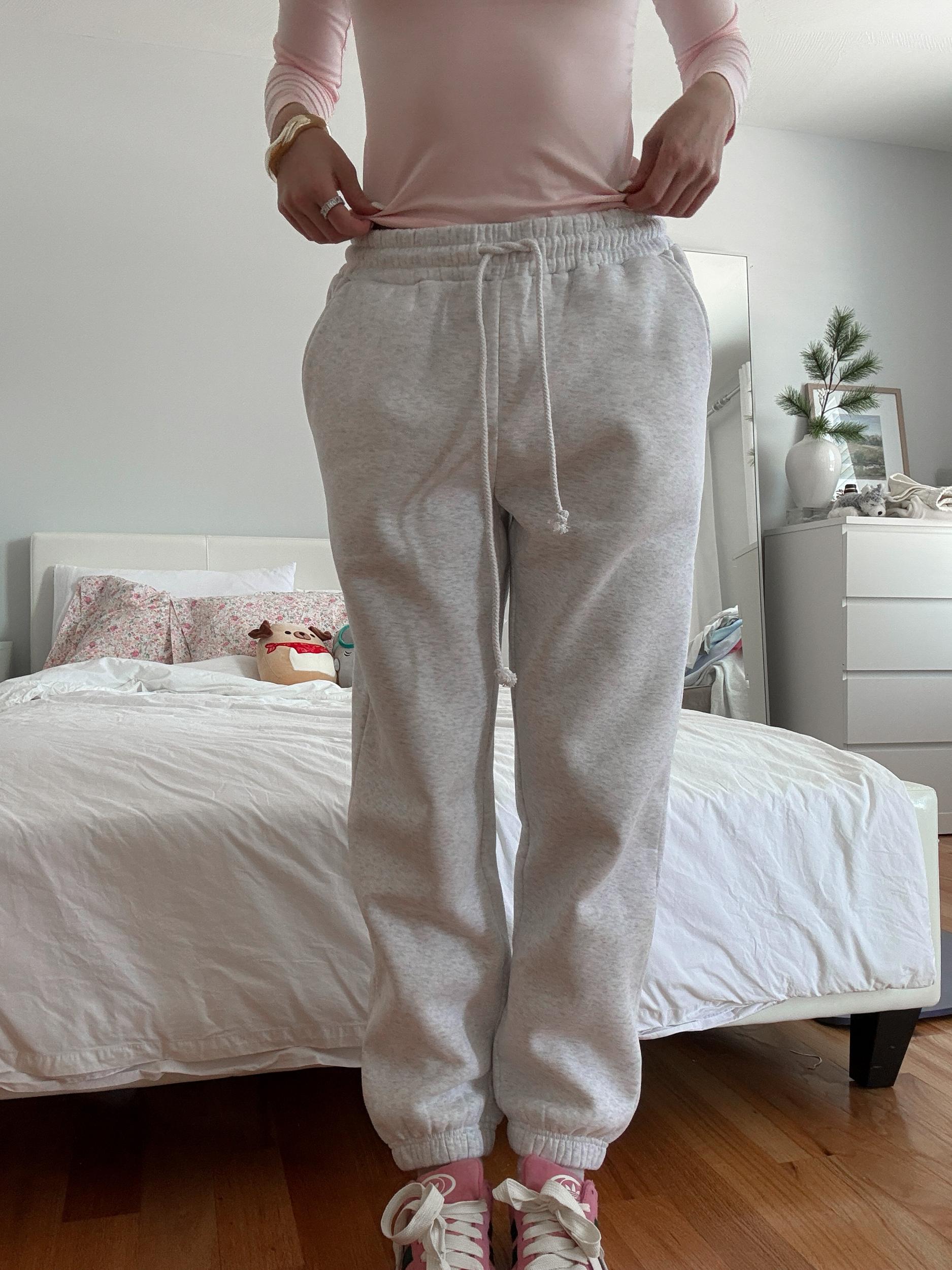 Pearl Grey Basic Blank Jogger Sweatpants Product Image