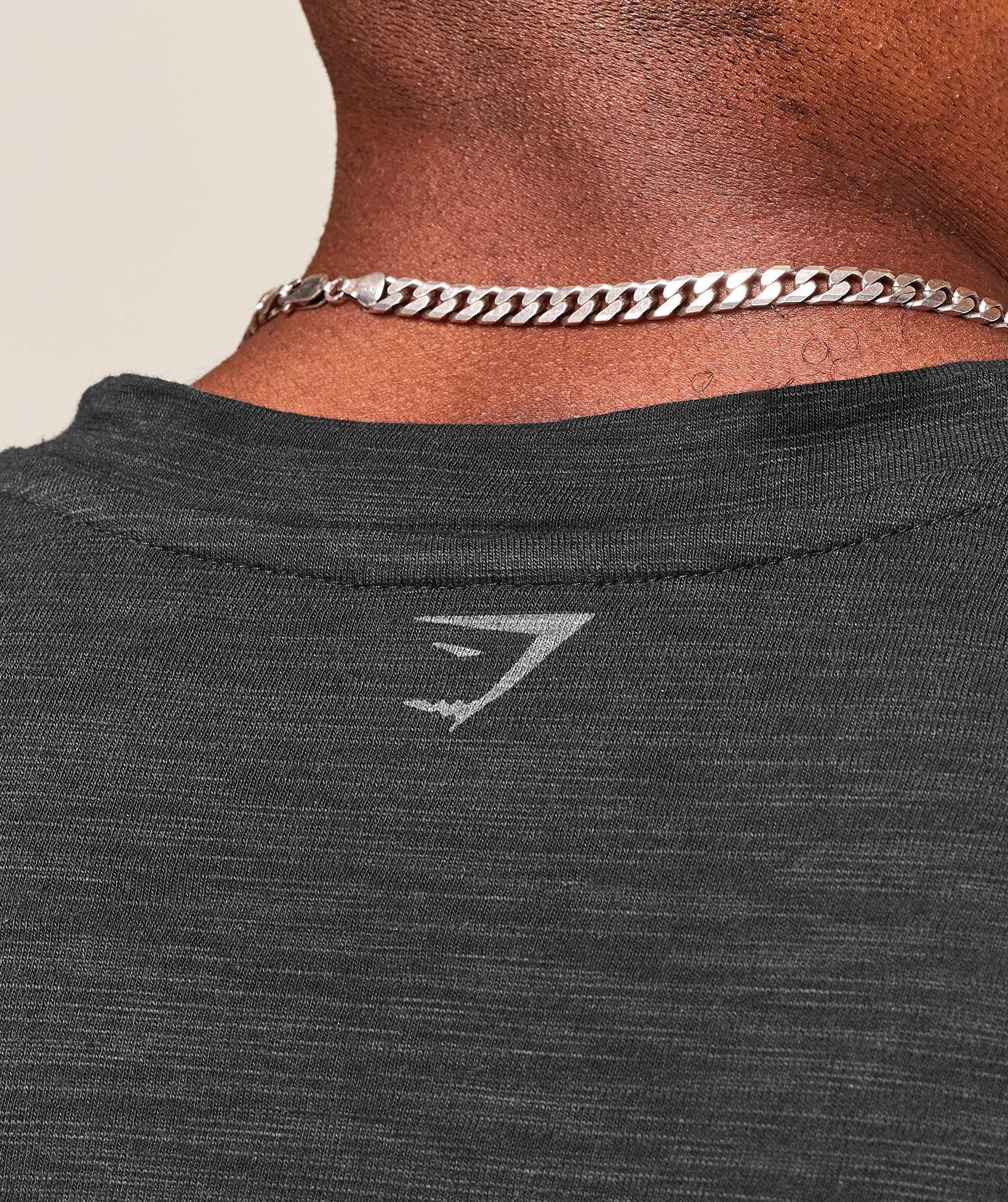 Gymshark Lightweight Slub Textured 3/4 Henley - Black Male Product Image
