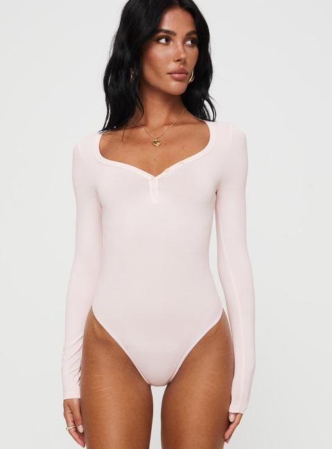 Delgado Long Sleeve Bodysuit Pink Product Image