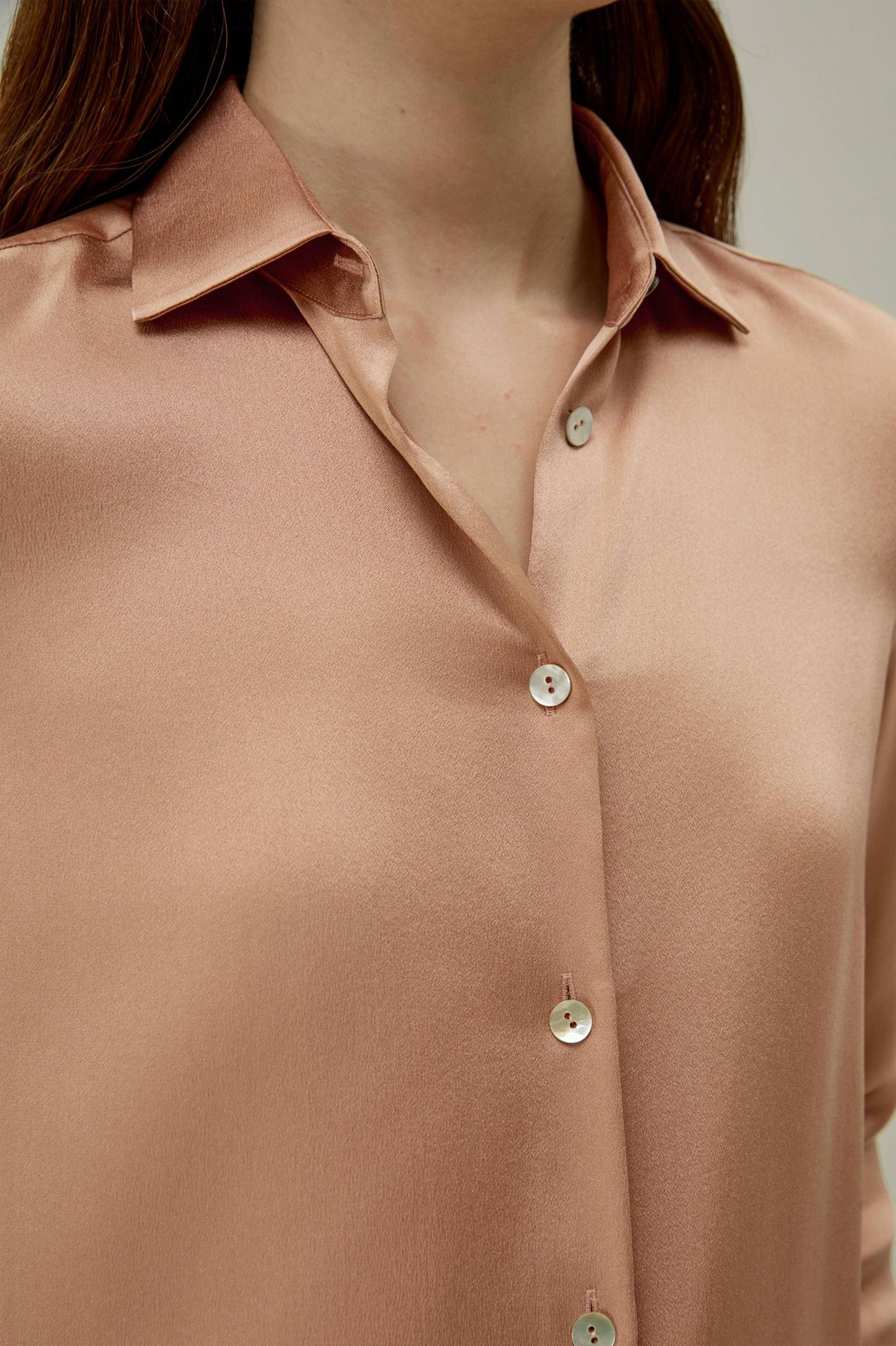 LILYSILK Silk Blouse Women - Quartz Rose Mulberry Silk - Luxurious Long Sleeve Shirt S Product Image