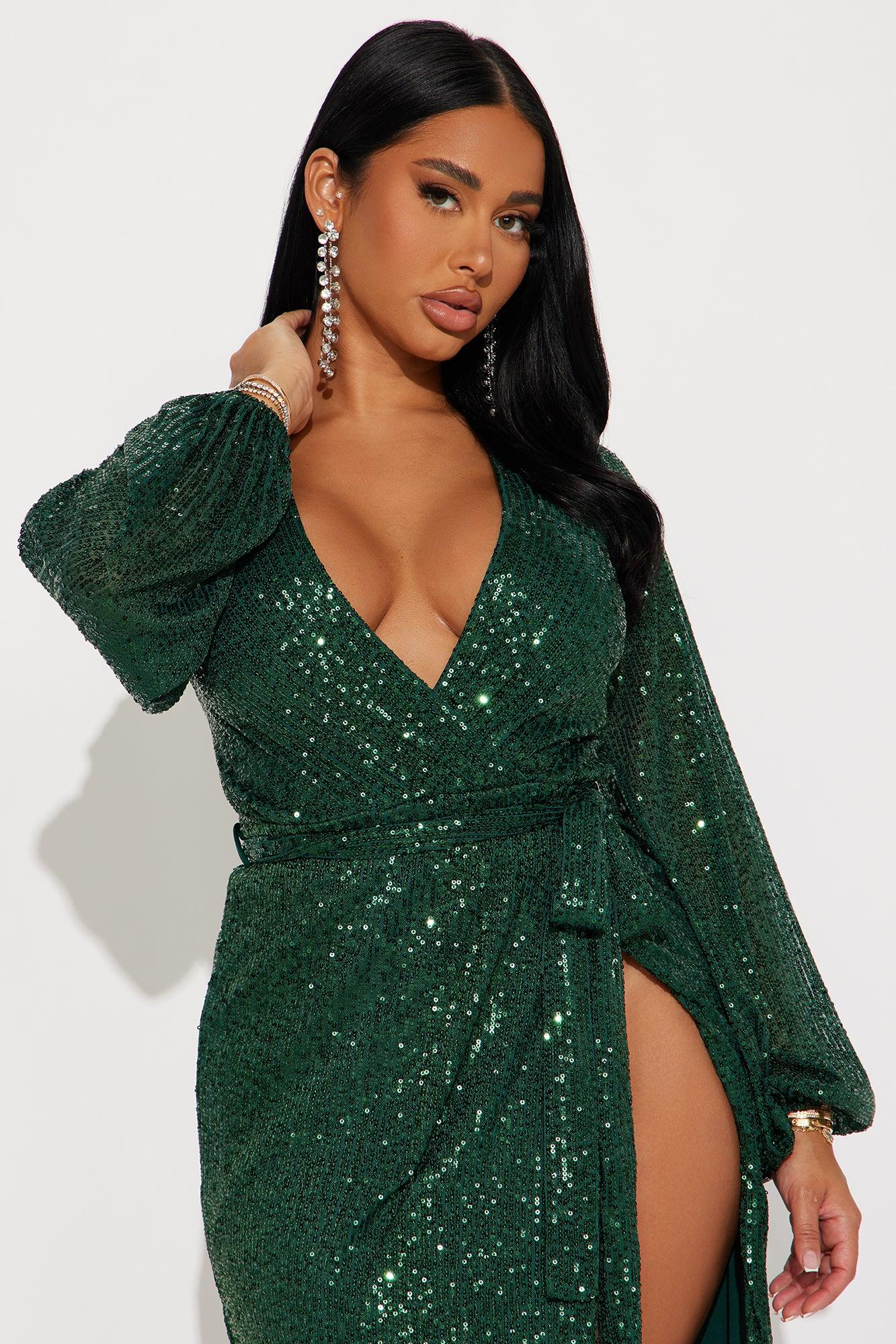 Gala Glam Sequin Maxi Dress - Hunter Product Image