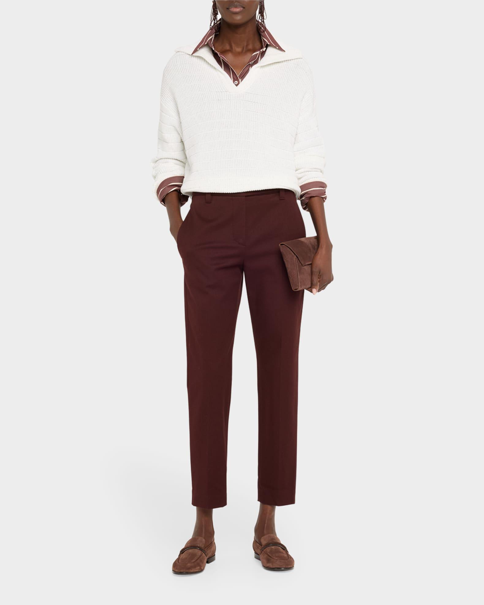 Cotton Twill Slim-Leg Ankle Pants Product Image