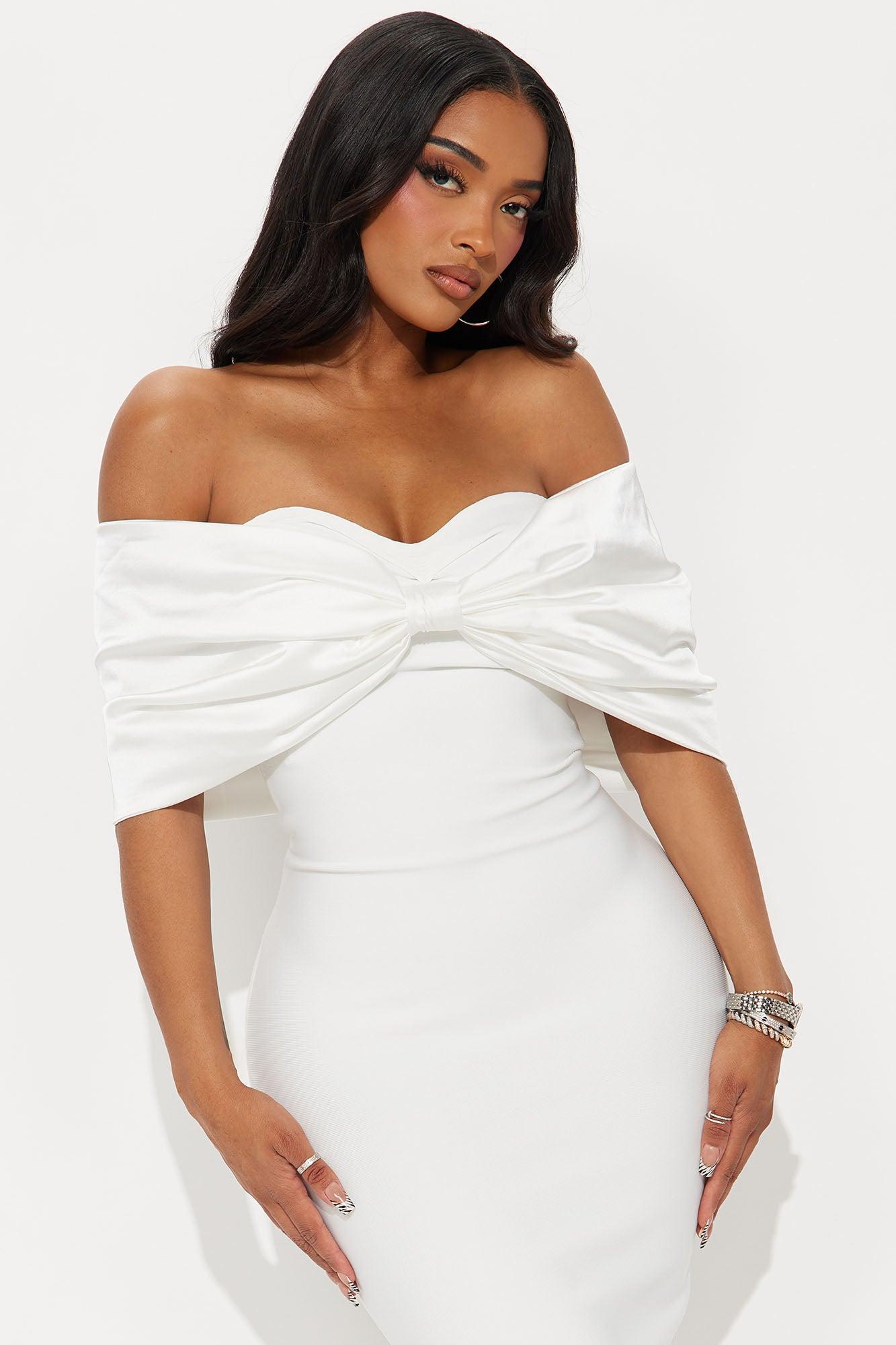 Pretty Privilege Bandage Midi Dress - White Female Product Image