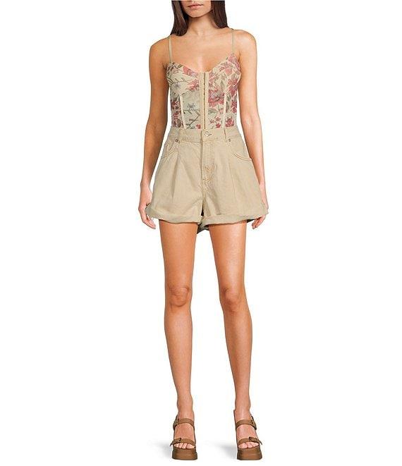 Free People Night Rhythm Printed Sweetheart Neck Bodysuit Product Image