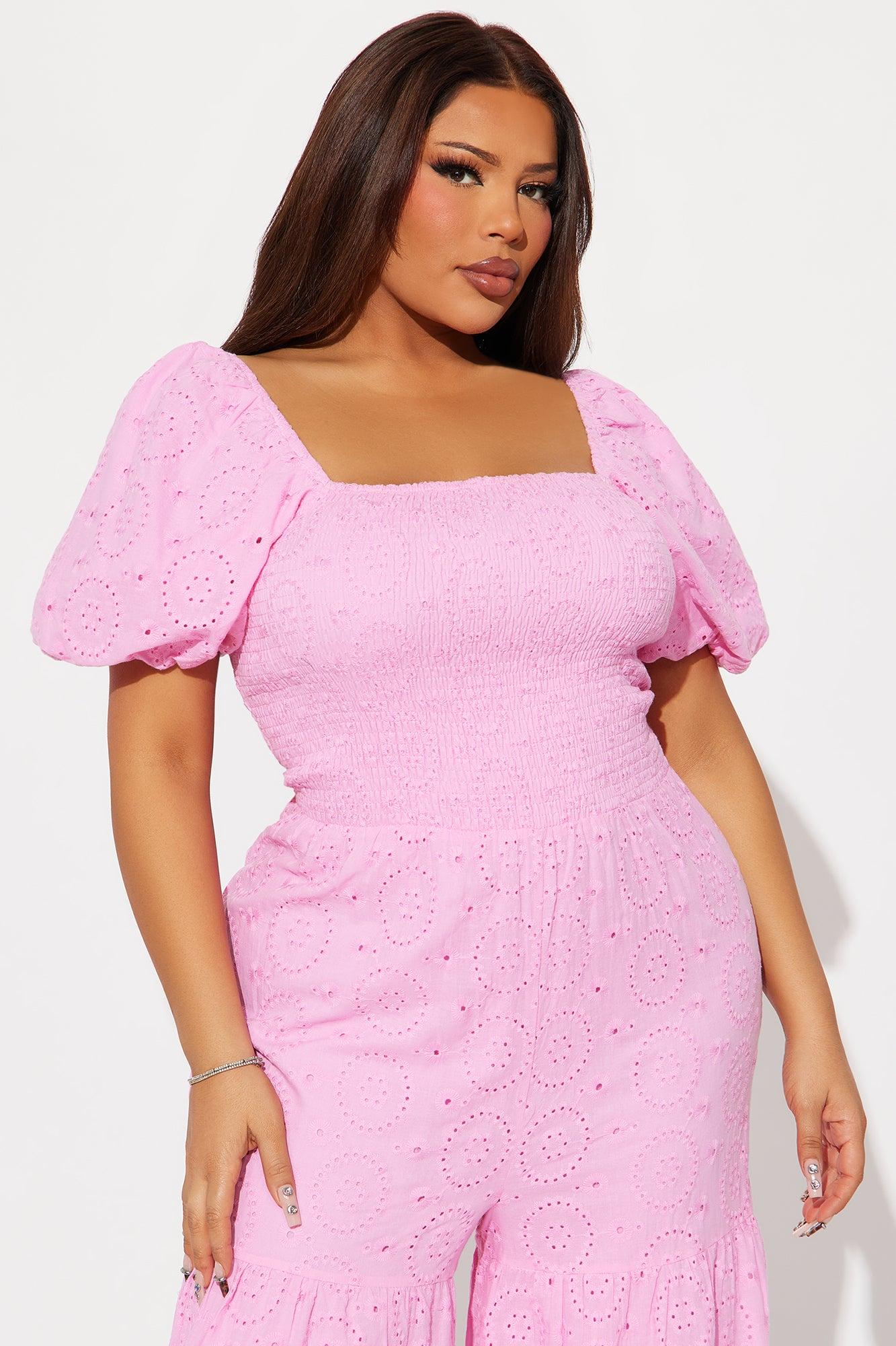 Marlena Eyelet Lace Jumpsuit - Pink Product Image