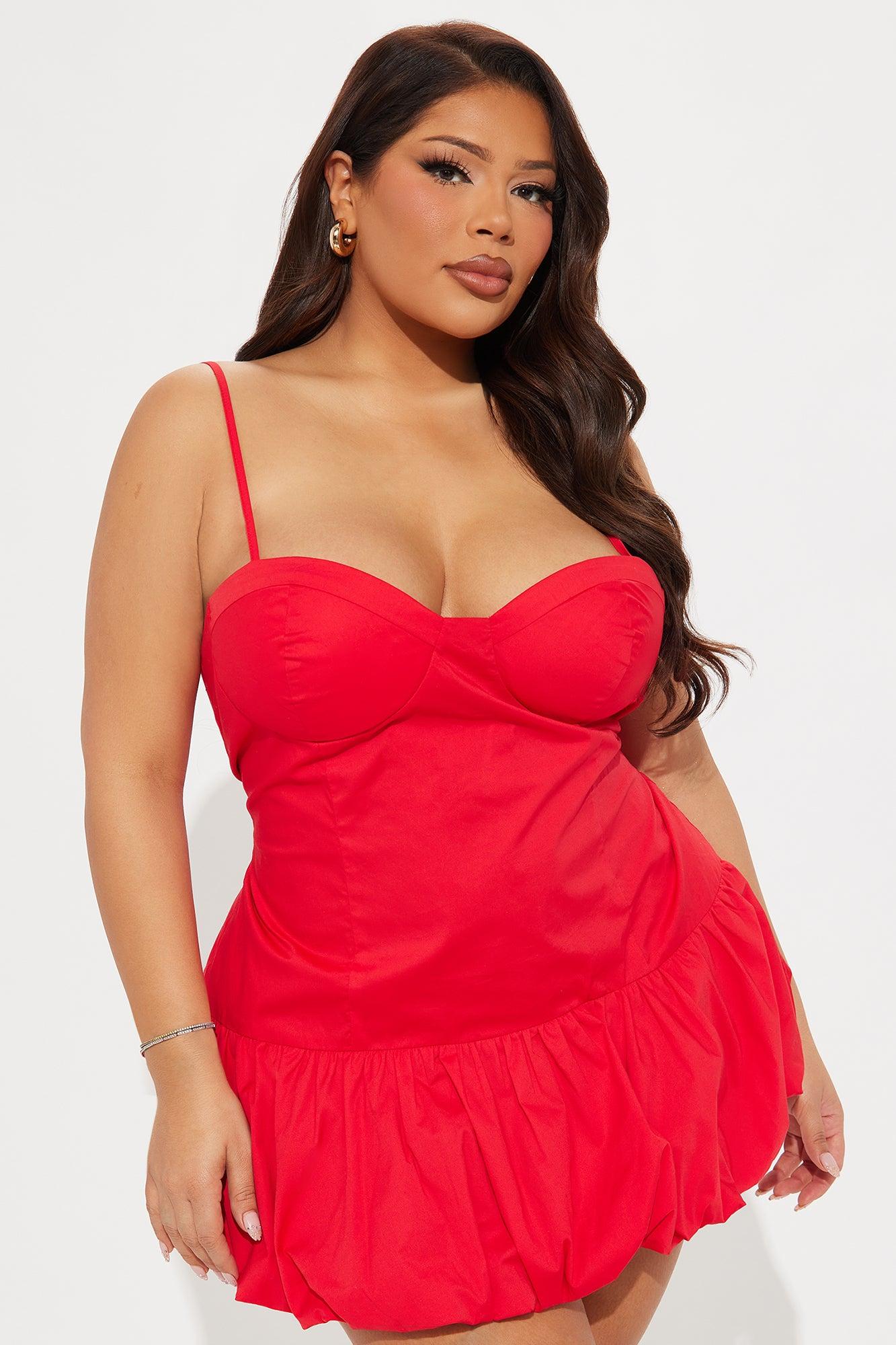Beverly Bubble Micro Mini Dress - Red Product Image